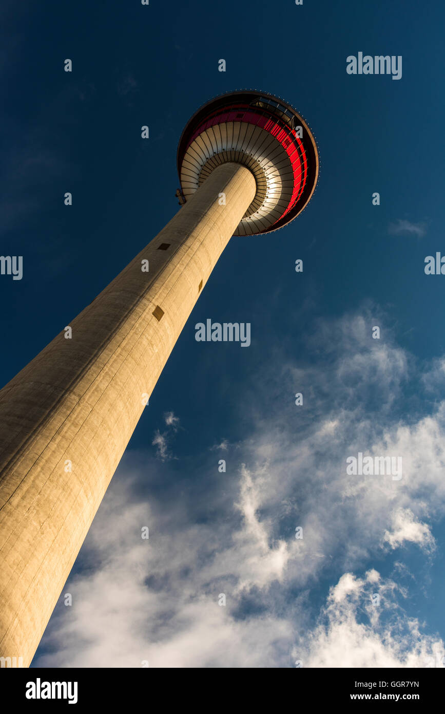 La Calgary Tower, Calgary, Alberta, Canada Foto Stock