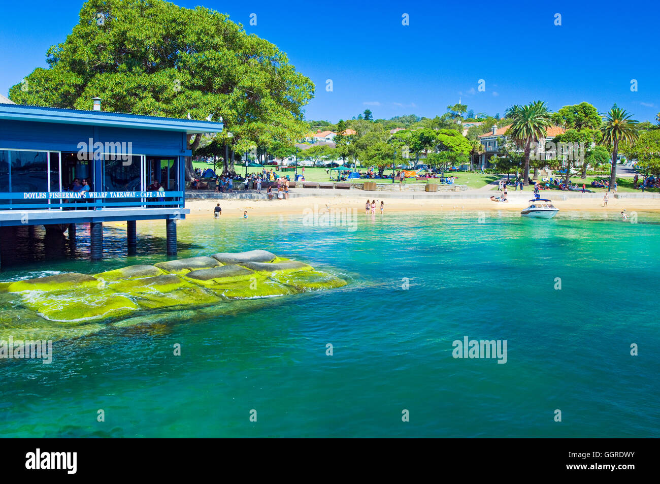 Watson Bay e Marine Parade nella Vaucluse a Sydney in una limpida giornata di sole. Foto Stock