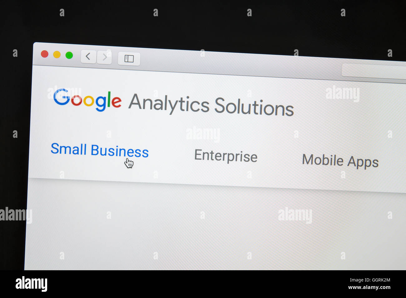Google Analytics sito web Foto Stock