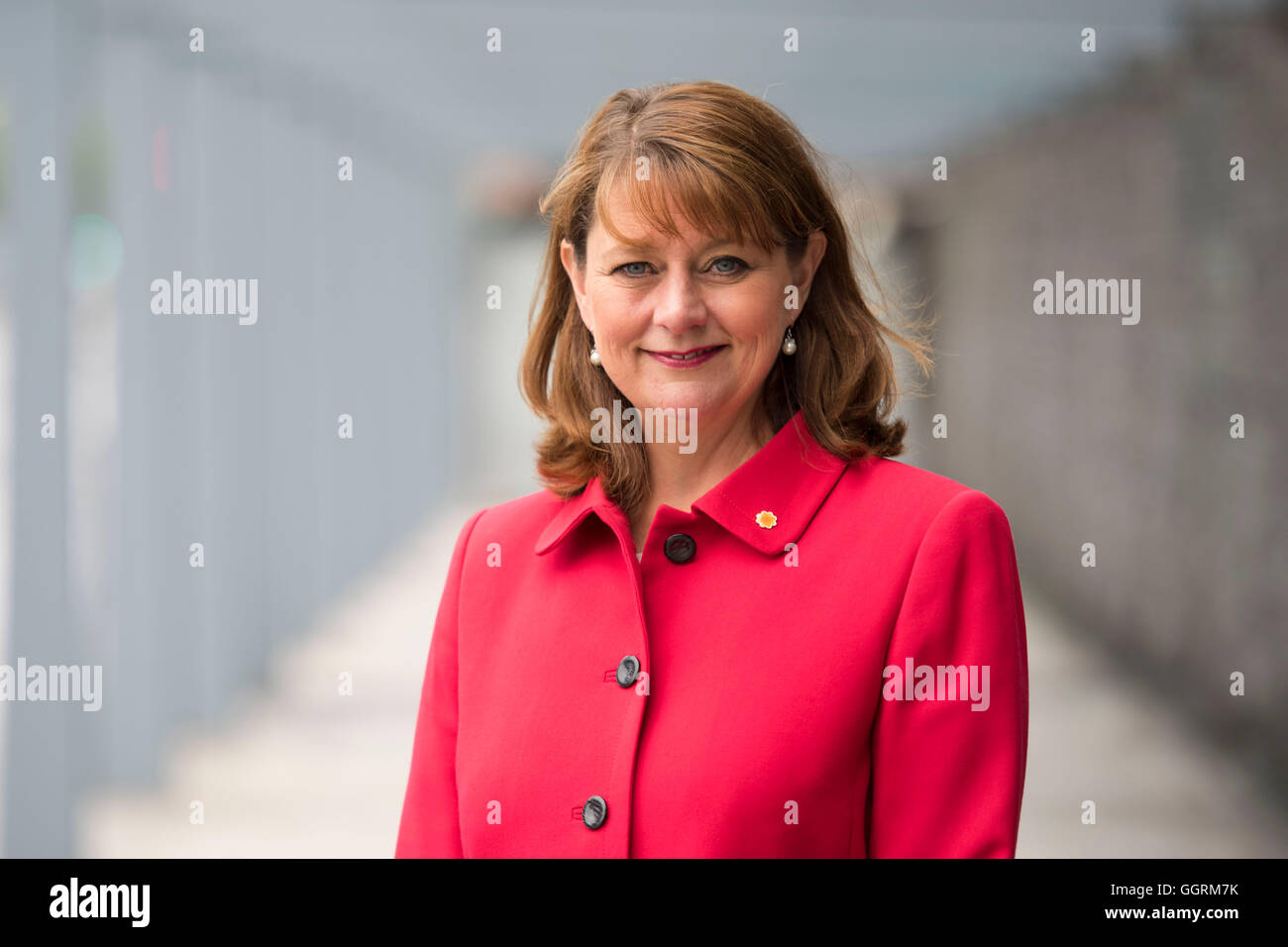 Leanne Wood Leader di Welsh partito politico Plaid Cymru e AM per Rhondda. Foto Stock