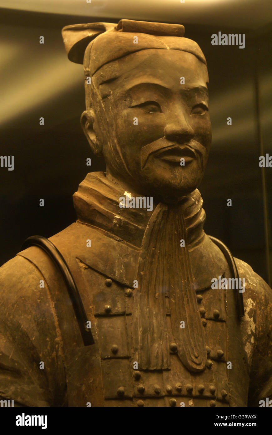 Statua di un alto ufficiale nell'esercito di terracotta del Primo Imperatore della Cina. Xi'an. Foto Stock