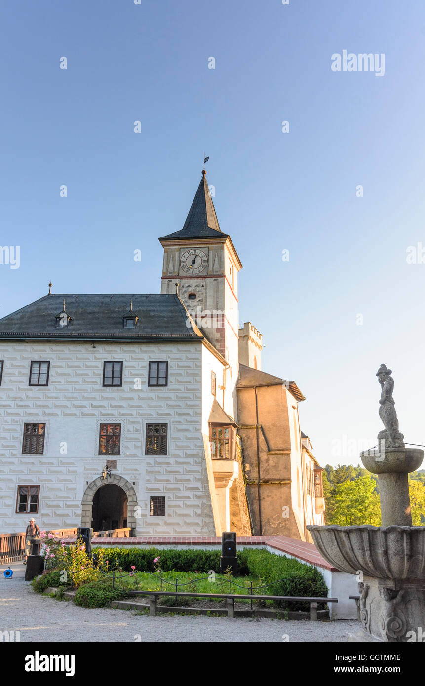 Rozmberk nad Vltavou (Rosenberg): Castello Rozmberk ( Rosenberg castello ), Ceco, Jihocesky, Südböhmen, Boemia del Sud, Foto Stock