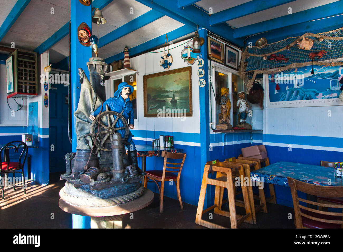 Il ristorante di pesce lungo l'autostrada 1 - MOSS LANDING, CALIFORNIA Foto Stock