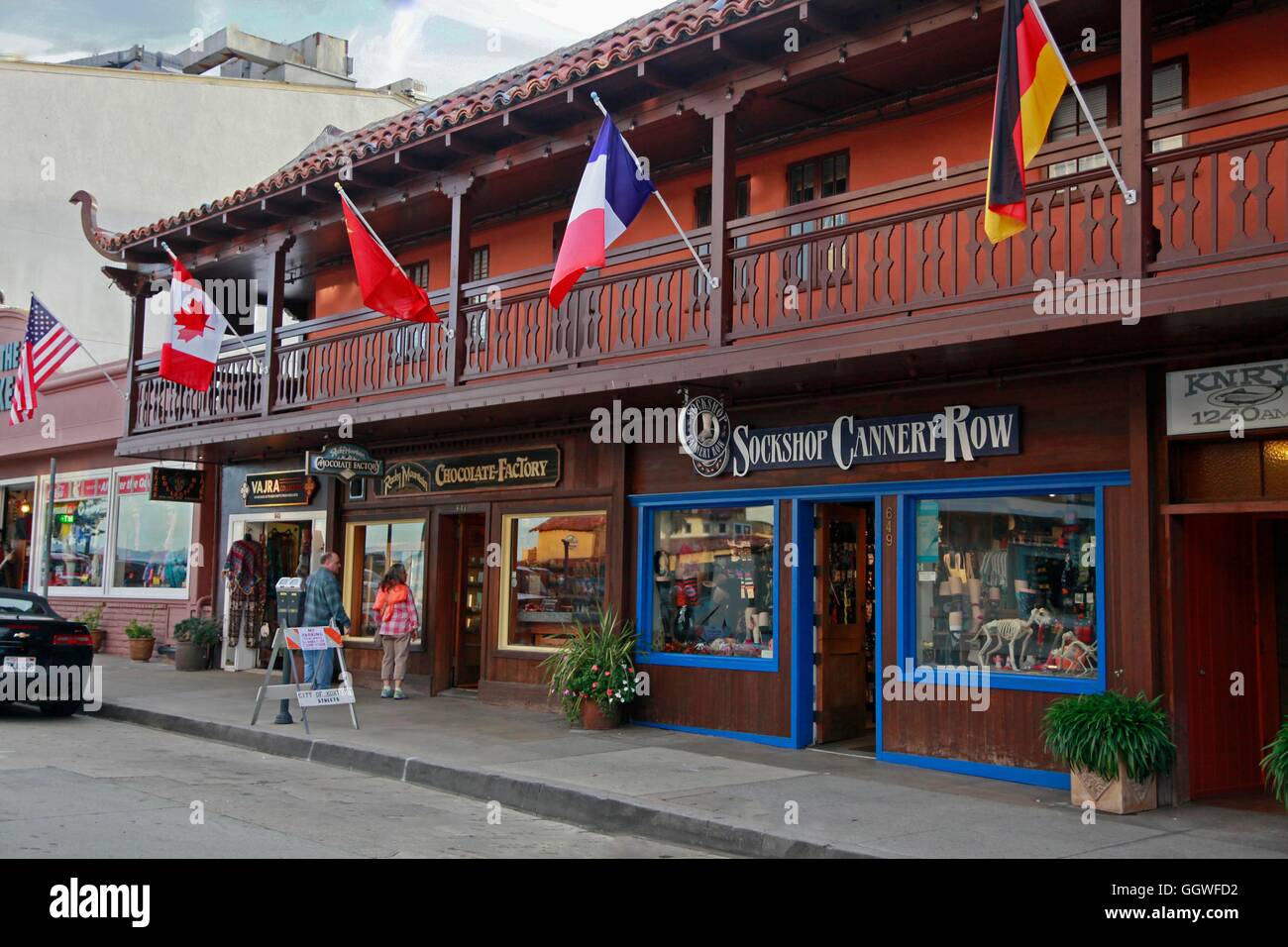 Negozi di vendita al dettaglio su Cannery Row - MONTEREY, CALIFORINA Foto Stock