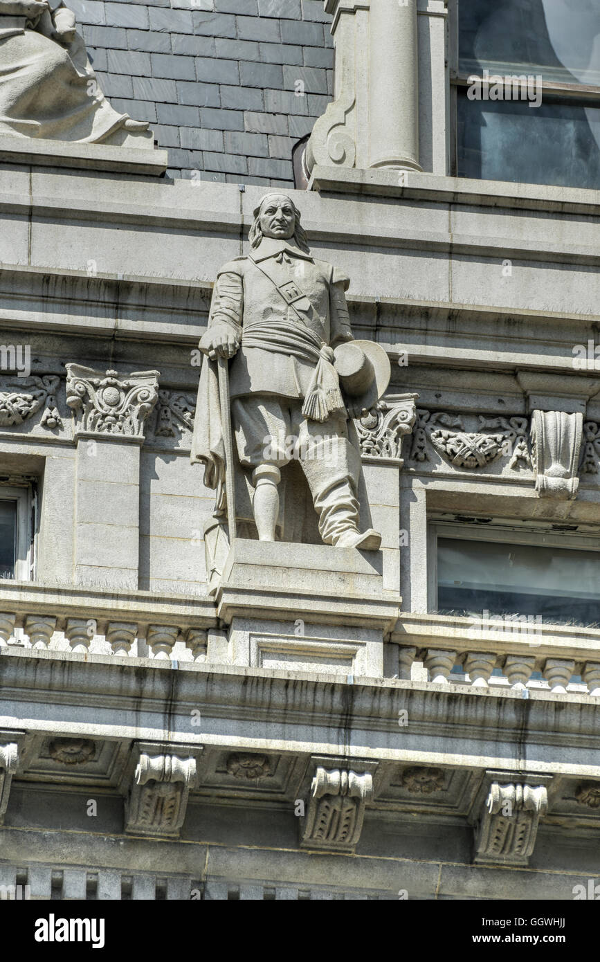 Peter Stuyvesant sul del surrogato Courthouse, noto anche come sala del record nella parte inferiore di Manhattan, New York City, Stati Uniti d'America Foto Stock