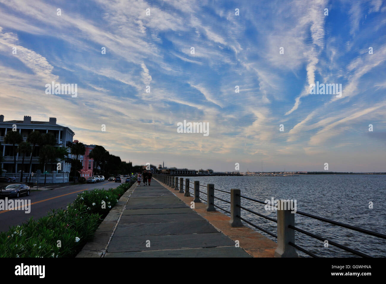 Passeggiata lungo il fiume - Charleston, Carolina del Sud Foto Stock