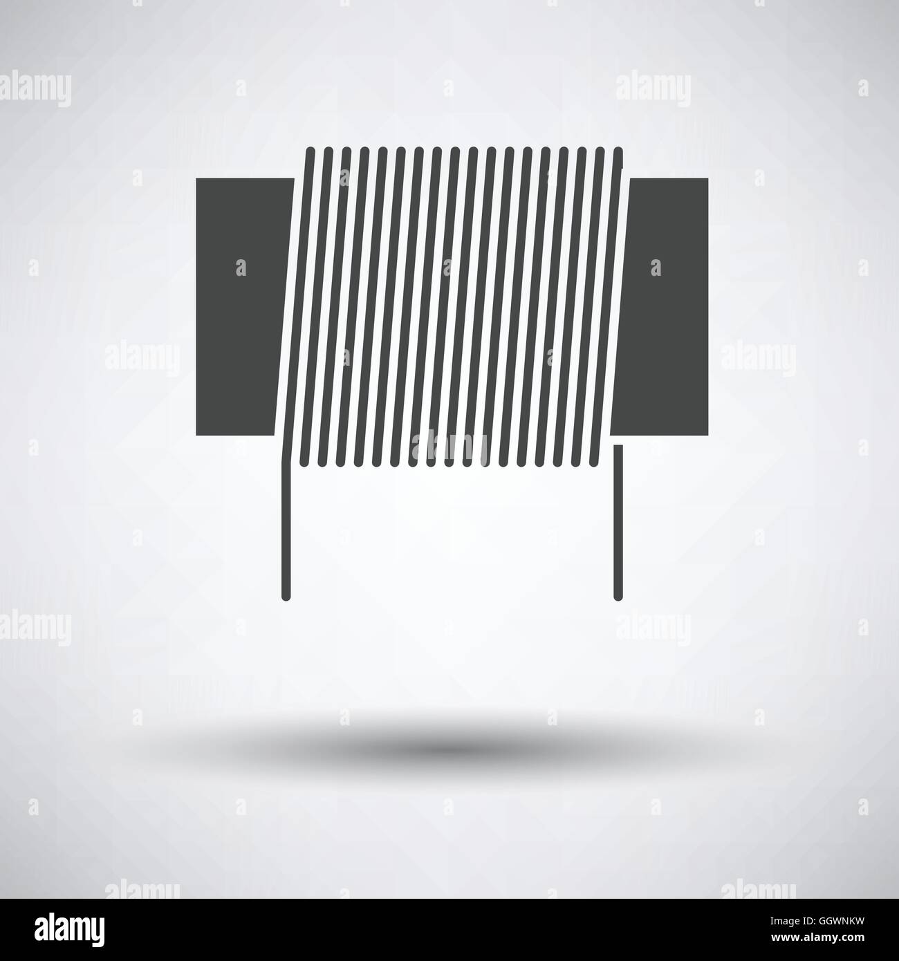 Bobina di induttanza icona su sfondo grigio con round ombra. Illustrazione Vettoriale. Illustrazione Vettoriale