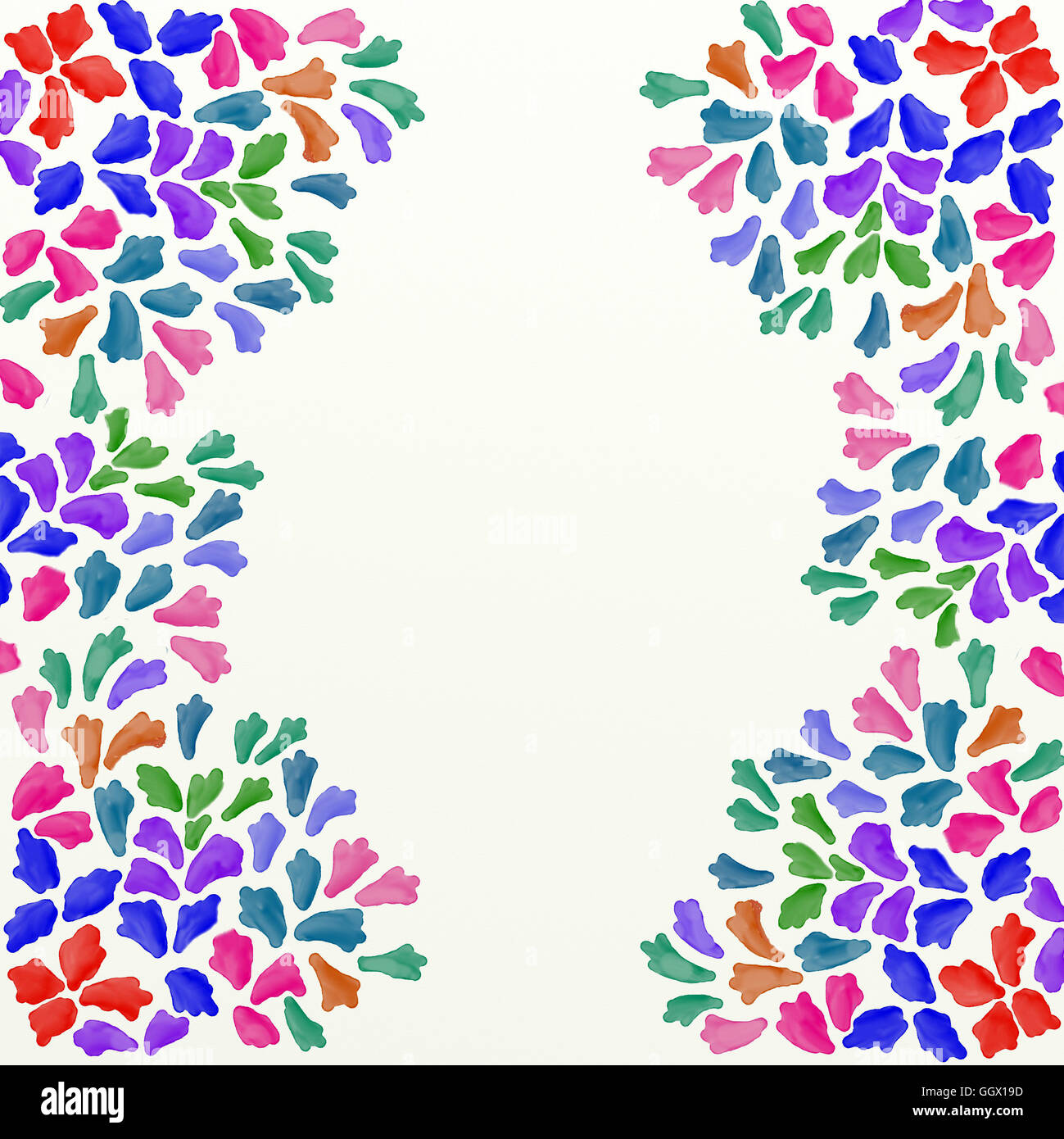 Acquerello luminoso design realizzati a mano in colori vividi Foto Stock