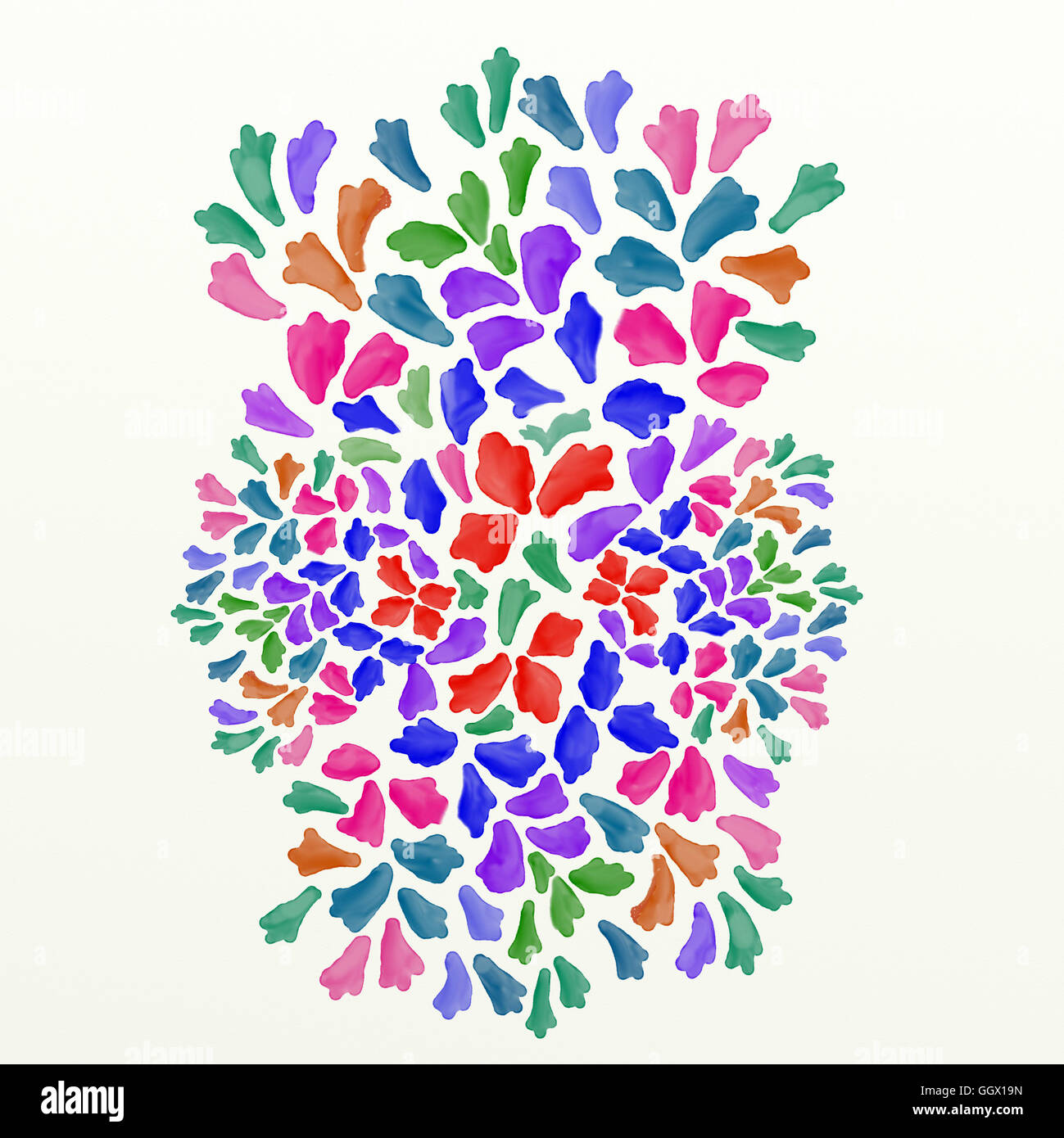 Acquerello luminoso design realizzati a mano in colori vividi Foto Stock