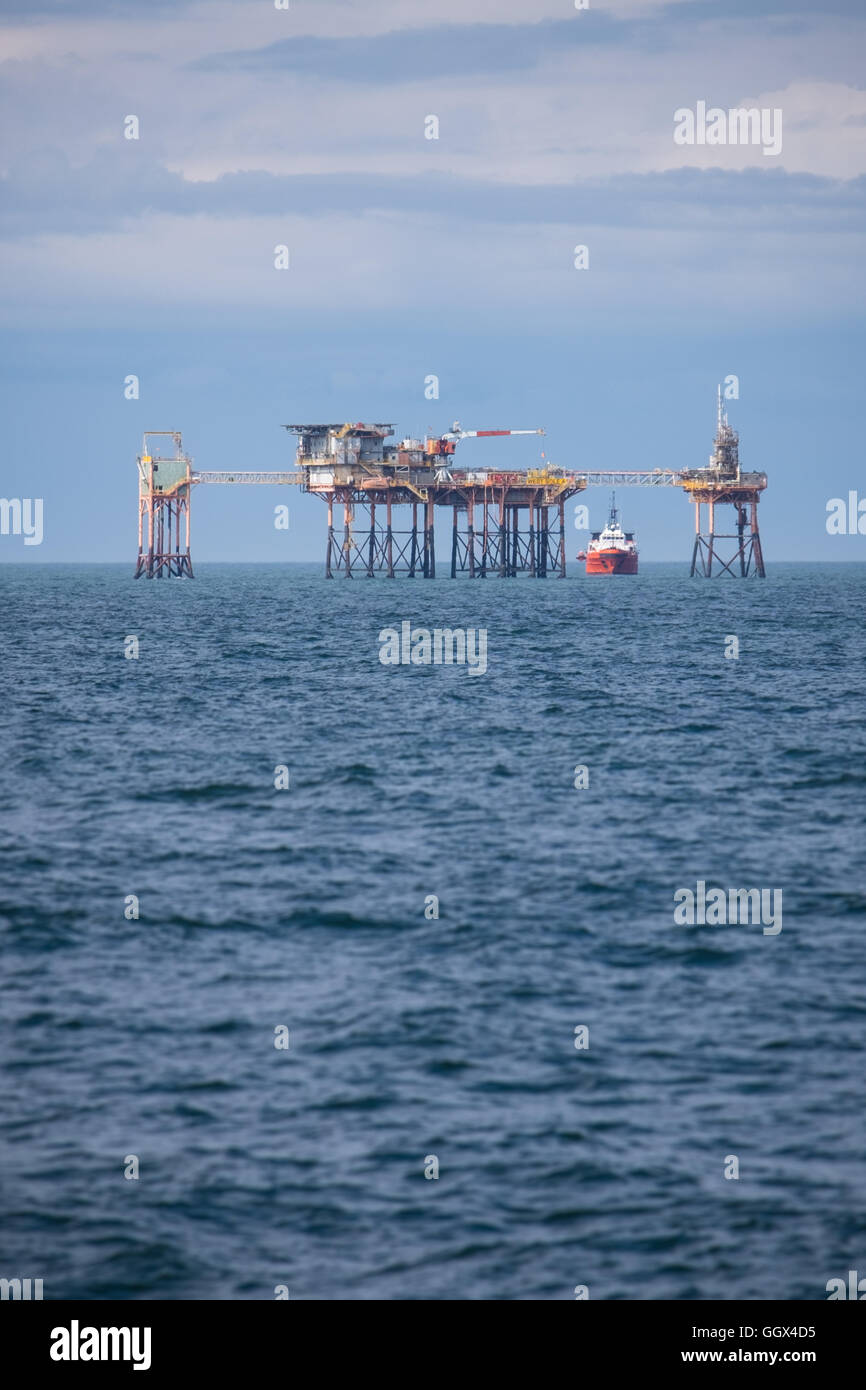 Il West suola di una piattaforma petrolifera complesso nel Mare del Nord Foto Stock