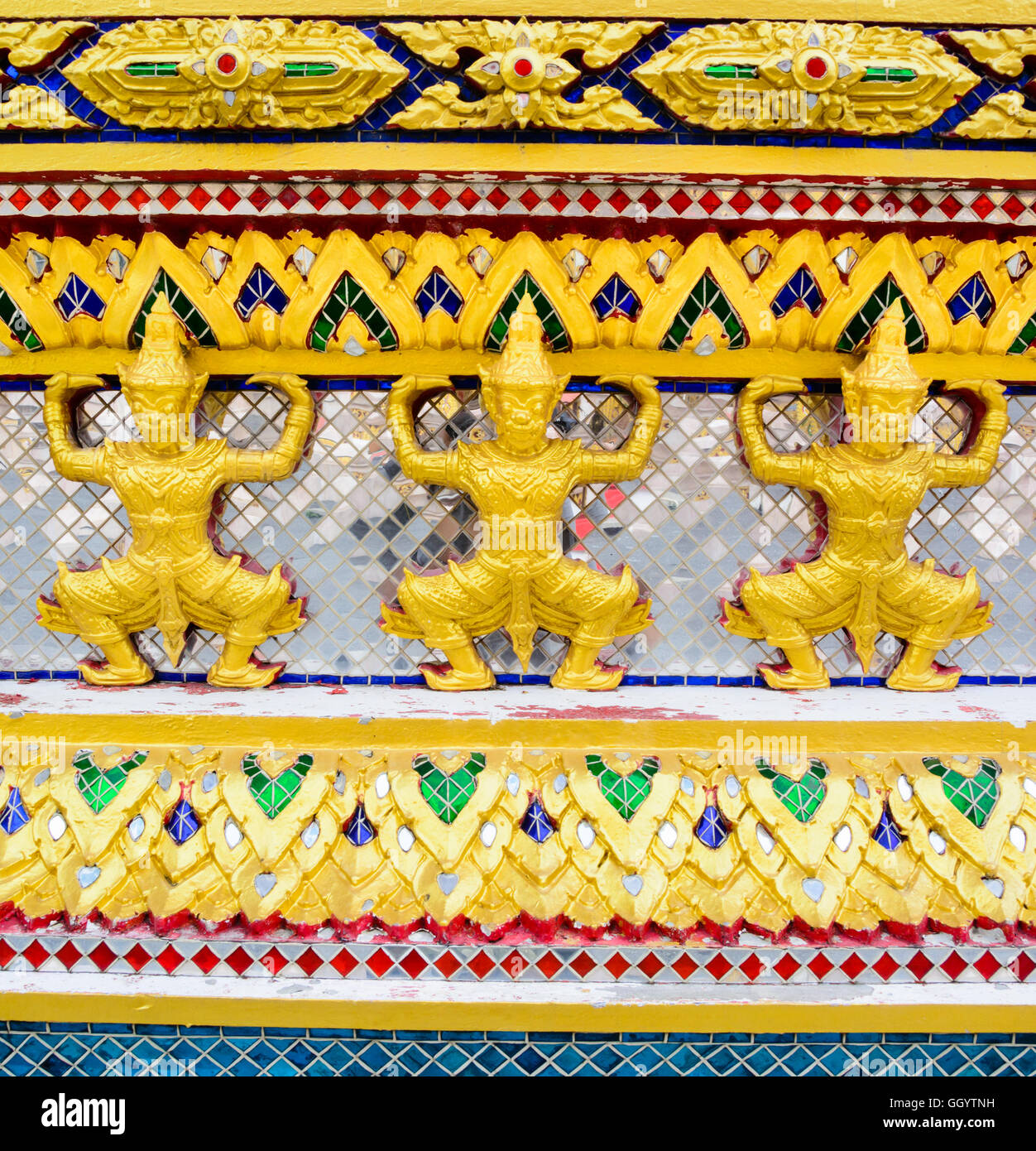 Arte nel tempio di Bangkok tailandese Foto Stock