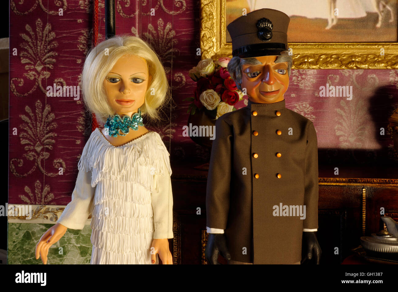 Gerry Anderson Puppet figure Lady Penelope e Parker Foto Stock