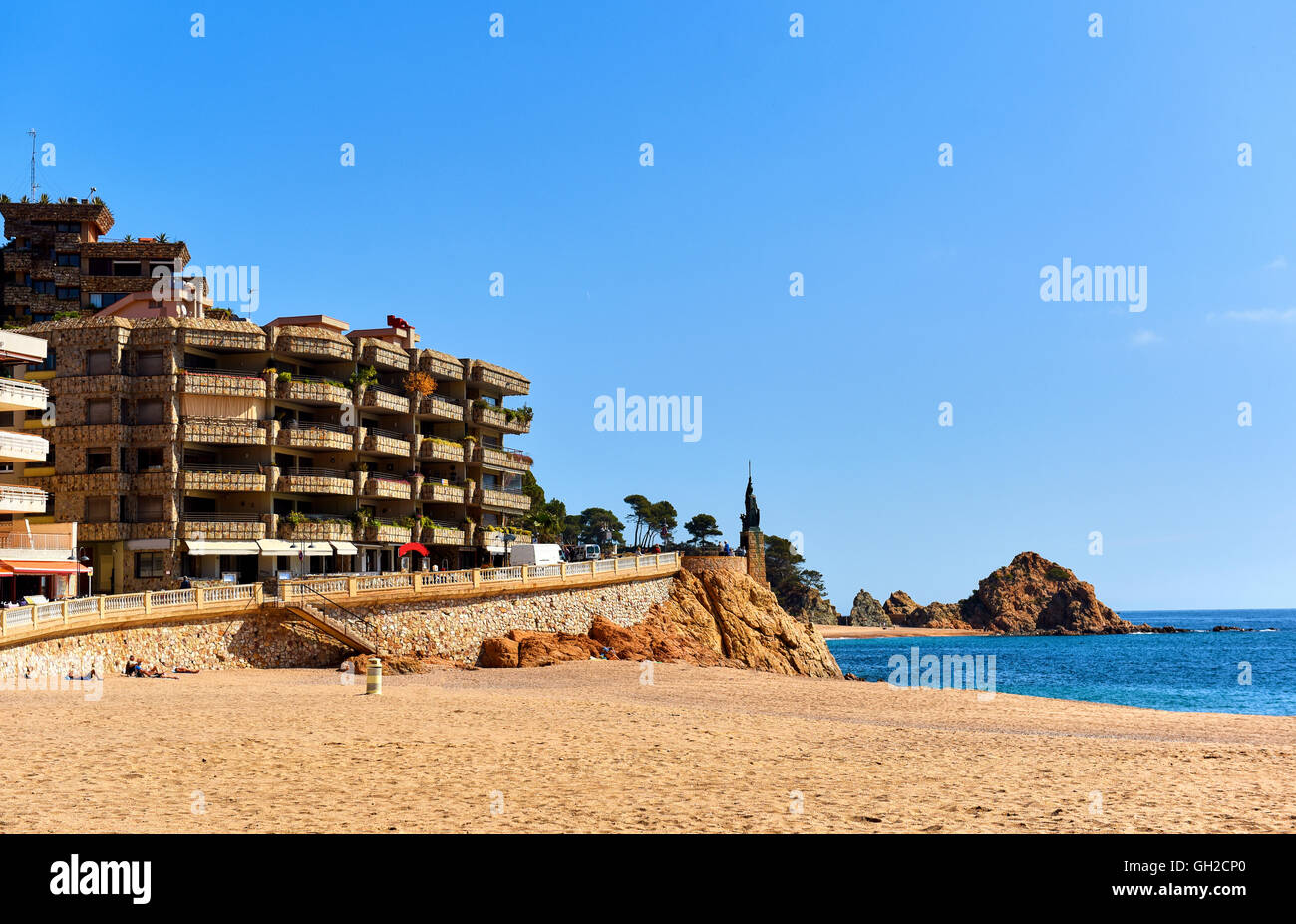 Resort spagnolo città di Tossa de Mar, Costa Brava, la Catalogna. Spagna Foto Stock