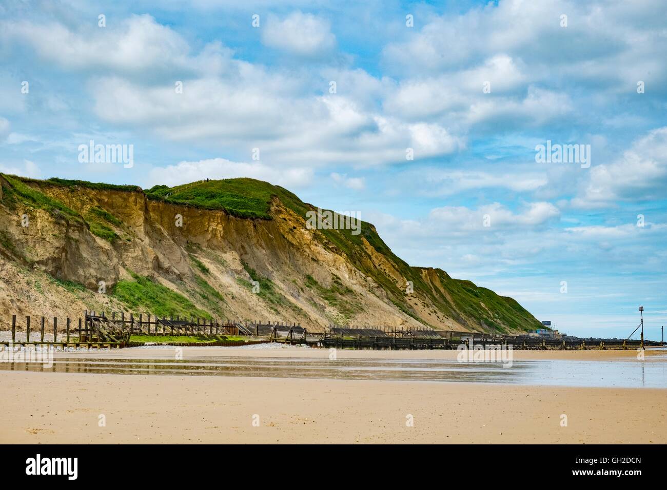 Spiaggia e scogliere; Beeston Regis; Norfolk; Inghilterra; Luglio Foto Stock