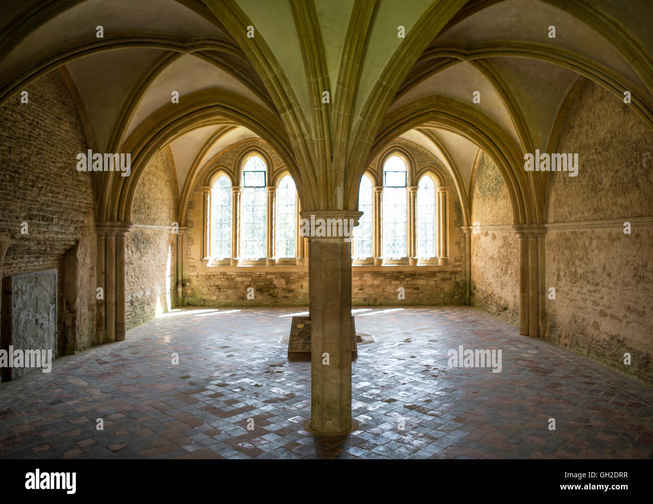 La Chapter House, Lacock Abbey, Lacock, Wiltshire, Inghilterra Foto Stock