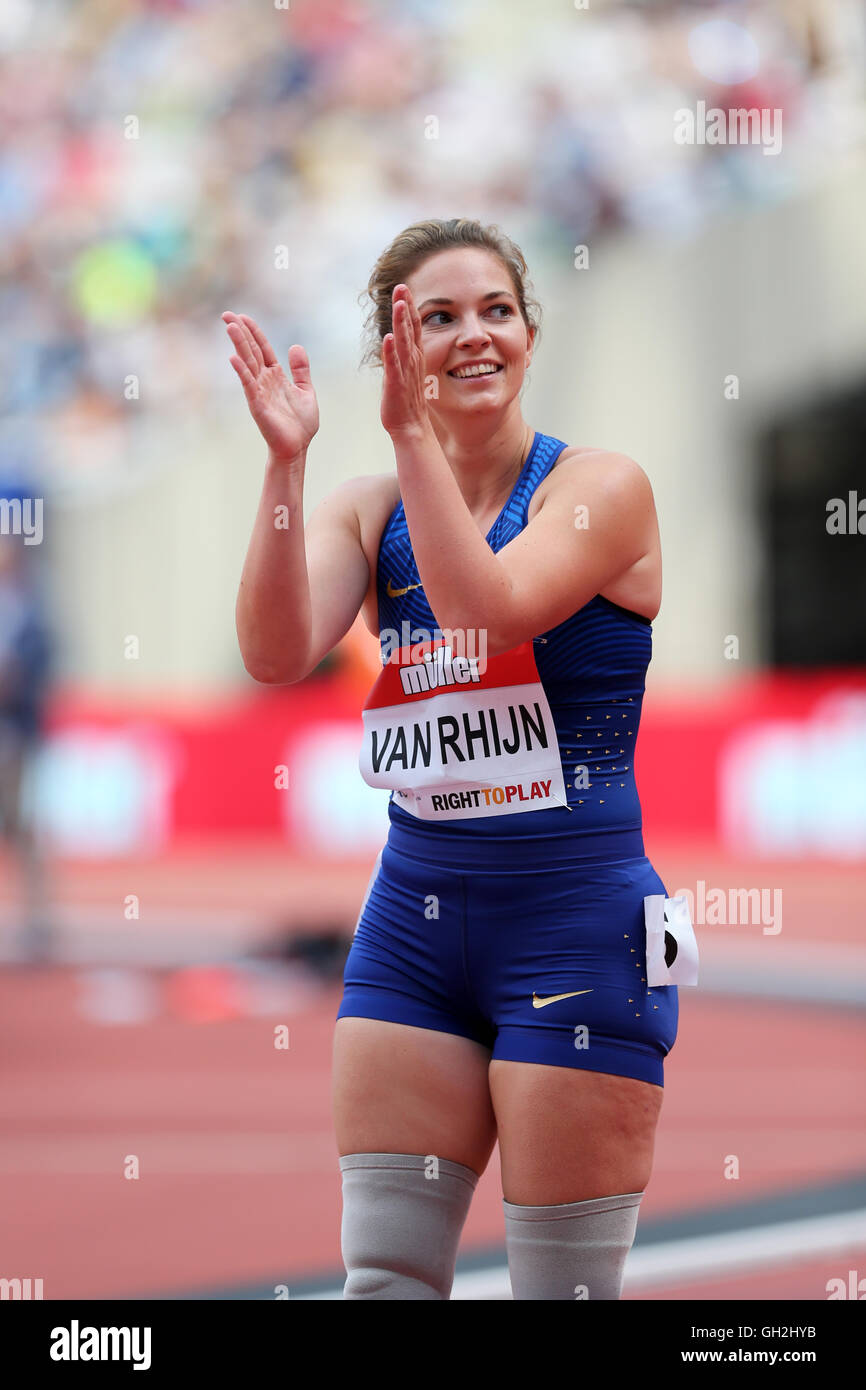 Marlou van RHIJN vincitore delle Donne 100m T44, 2016 IPC anniversario giochi, Queen Elizabeth Olympic Park, Stratford, Londra, Regno Unito. Foto Stock