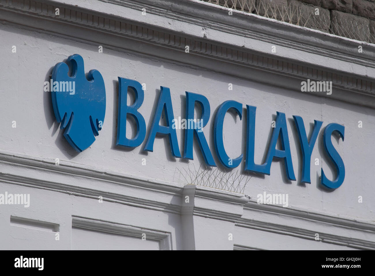 Barclays Bank sign logo. Foto Stock