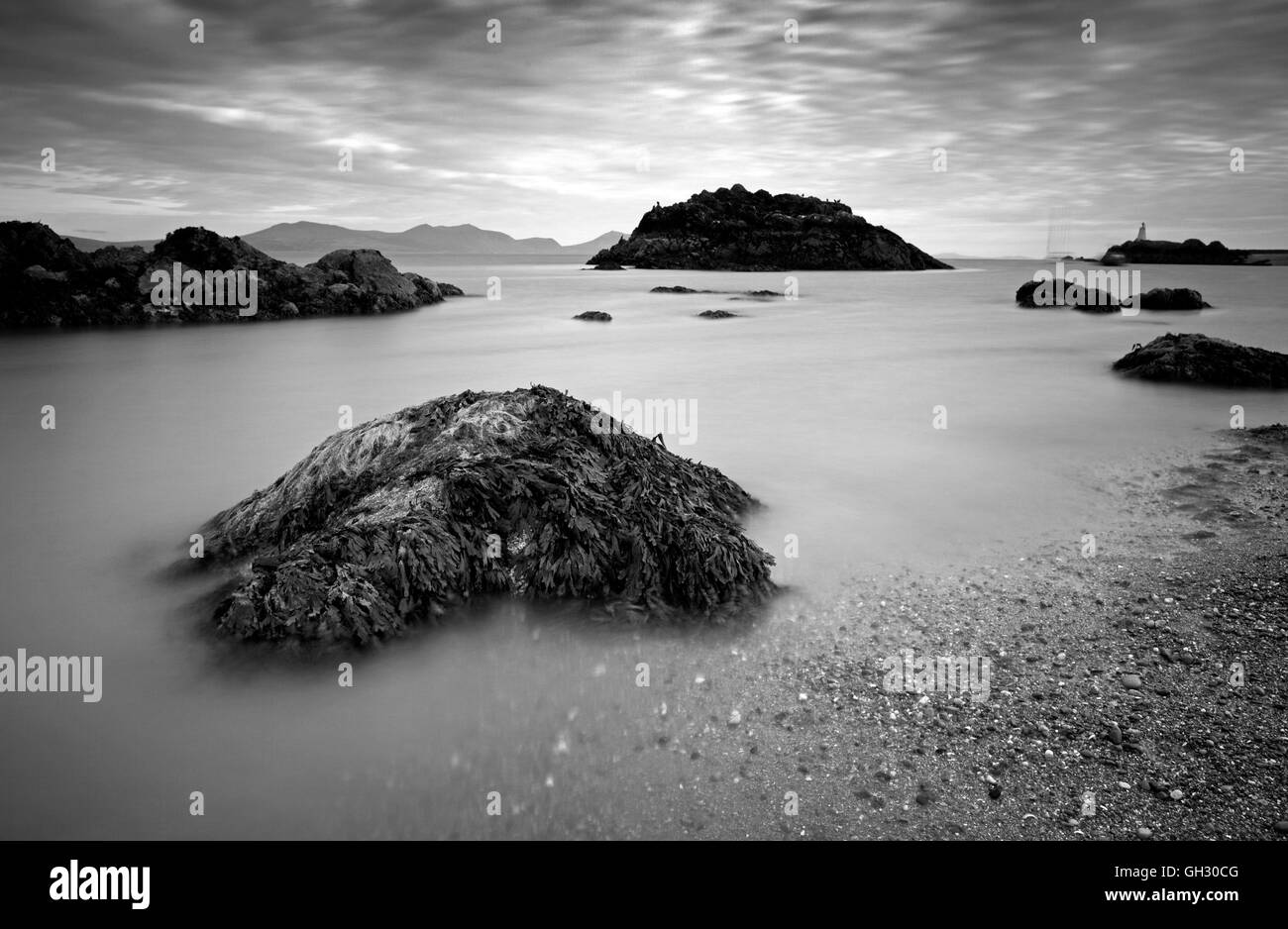 Fotografia di © Jamie Callister. Tramonto a Llanddwyn Island, Anglesey, Gwynedd, il Galles del Nord, 5 agosto 2016. Foto Stock