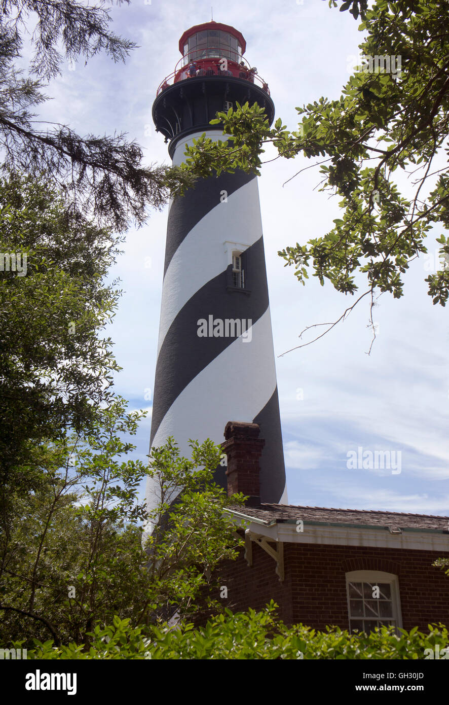 Sant'Agostino lighthouse, Anastasia State Park, St. Augustine, Florida. Foto Stock