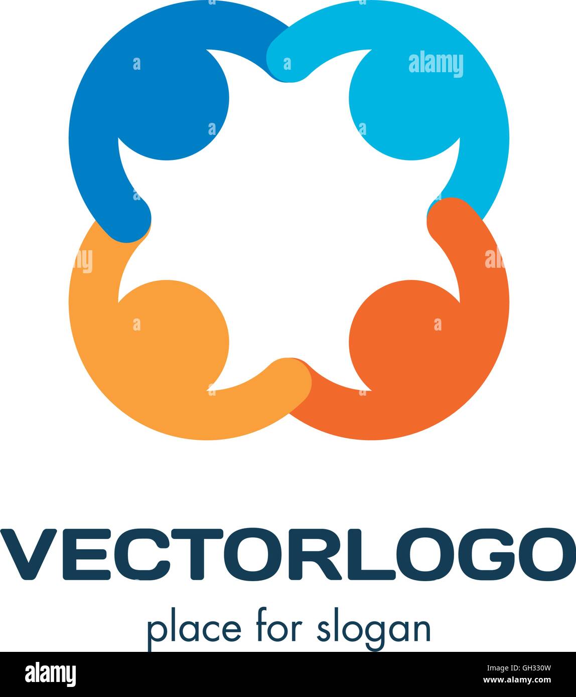 Isolato astratto vettore colorati logo. Elemento decorativo logotipo. Segno di moltiplicazione. Illustrazione Vettoriale