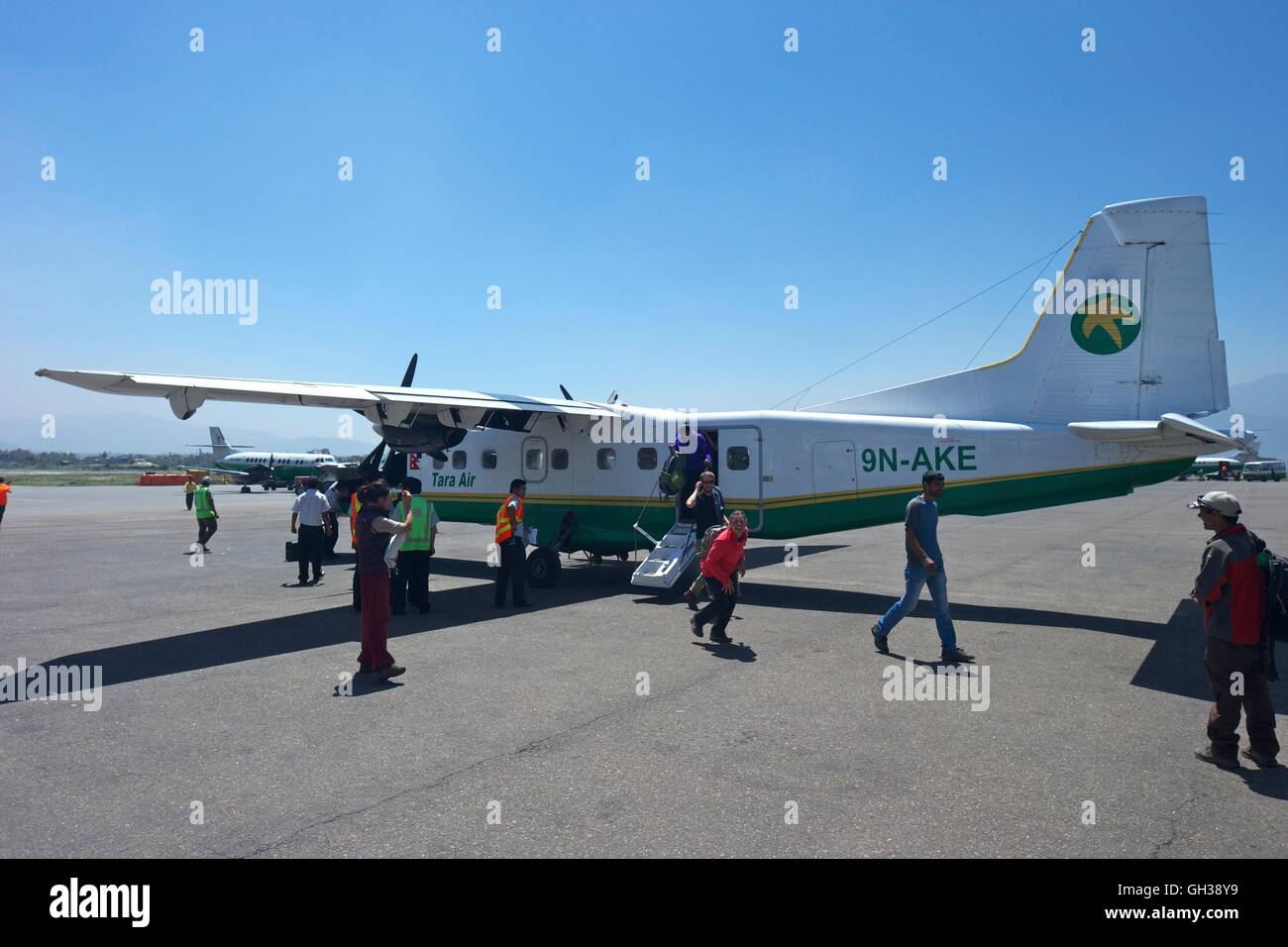 Tara aria twin otter aereo sulla pista, Kathmandu, aeroporto lukla, Nepal, asia Foto Stock