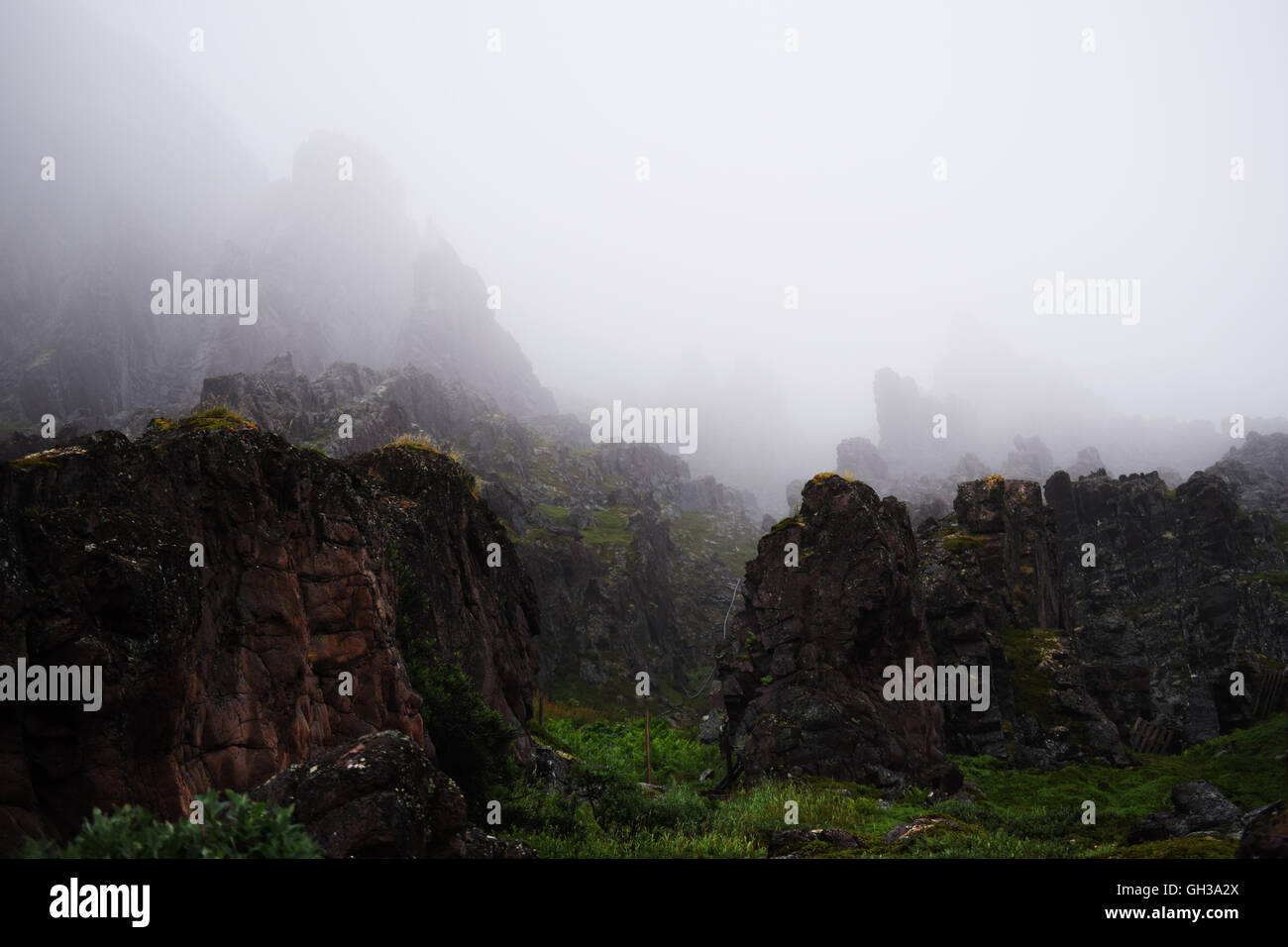 Le montagne in Norvegia Foto Stock