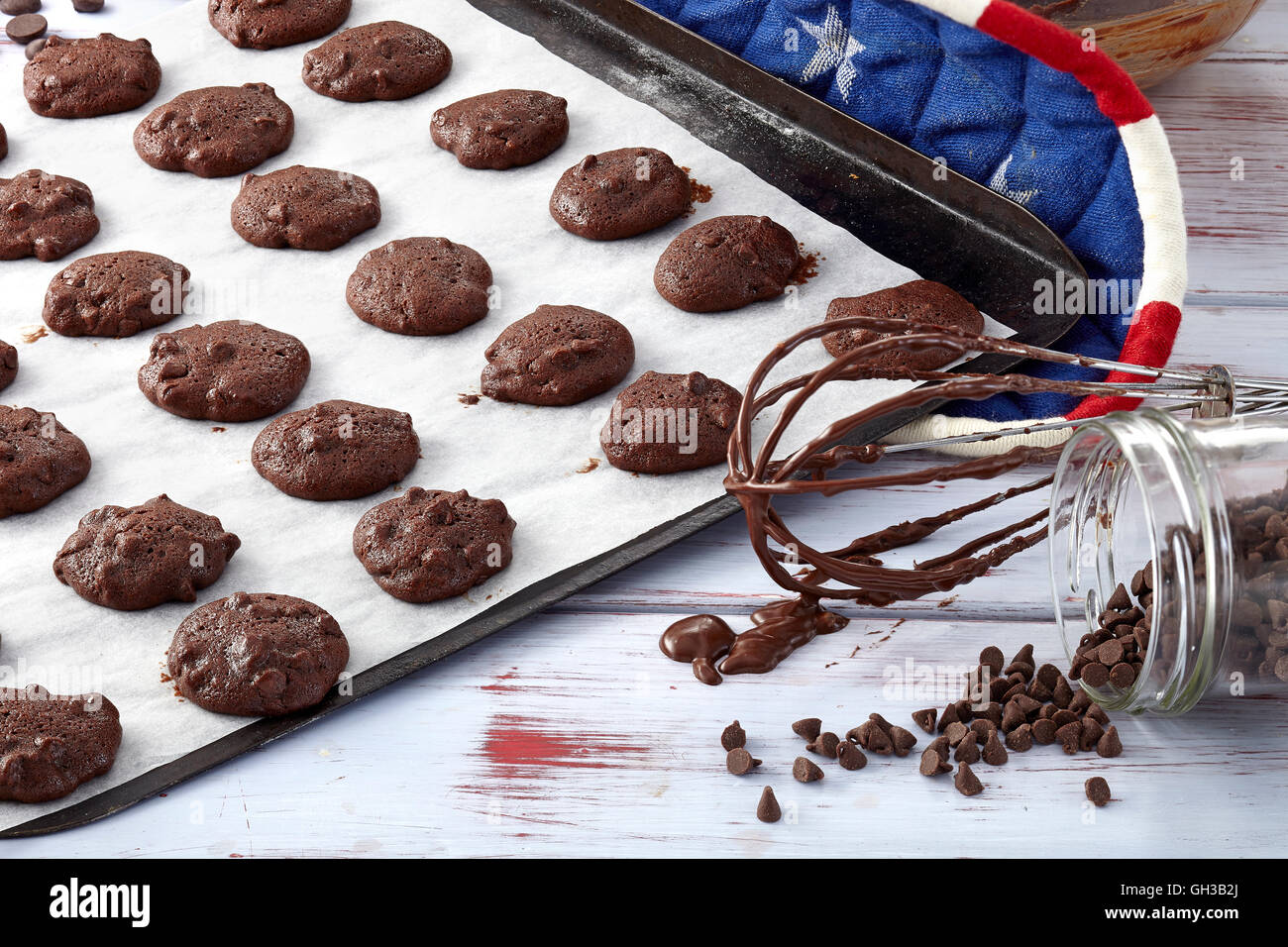 Cioccolato fondente i cookie Foto Stock