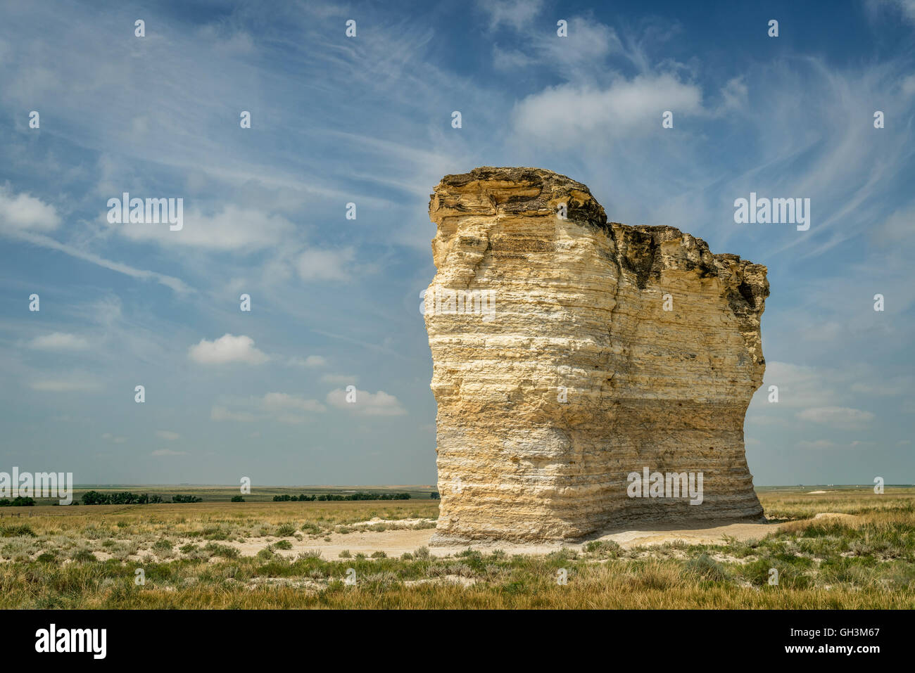 Formazioni di gesso al Monumento Nazionale di rocce monumento naturale in Gove County, western Kansas Foto Stock