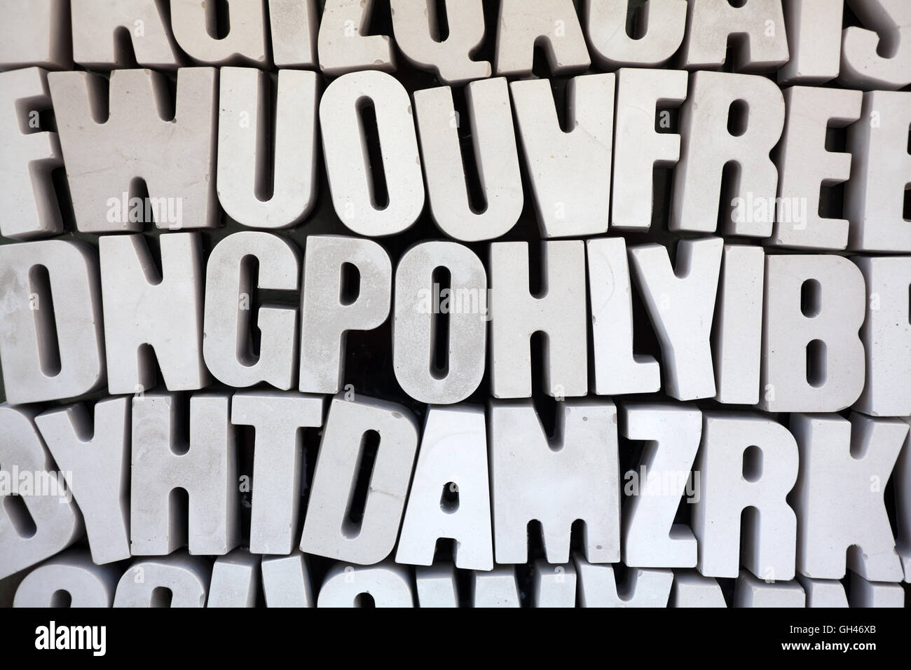 Lettere di sfondo di cemento Foto Stock