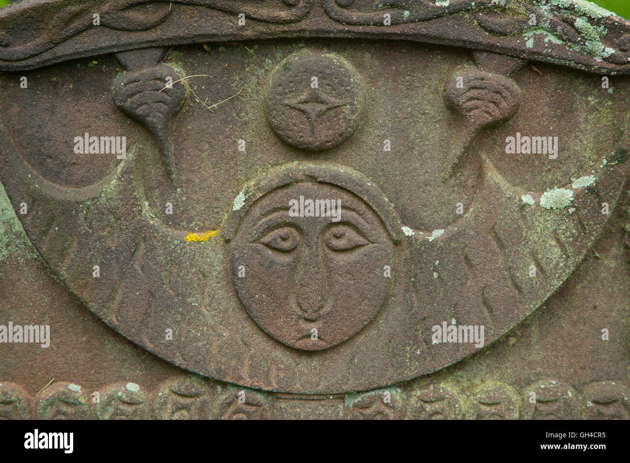 Pietra tombale, Memento Mori di seppellimento di massa, Farmington, Connecticut Foto Stock