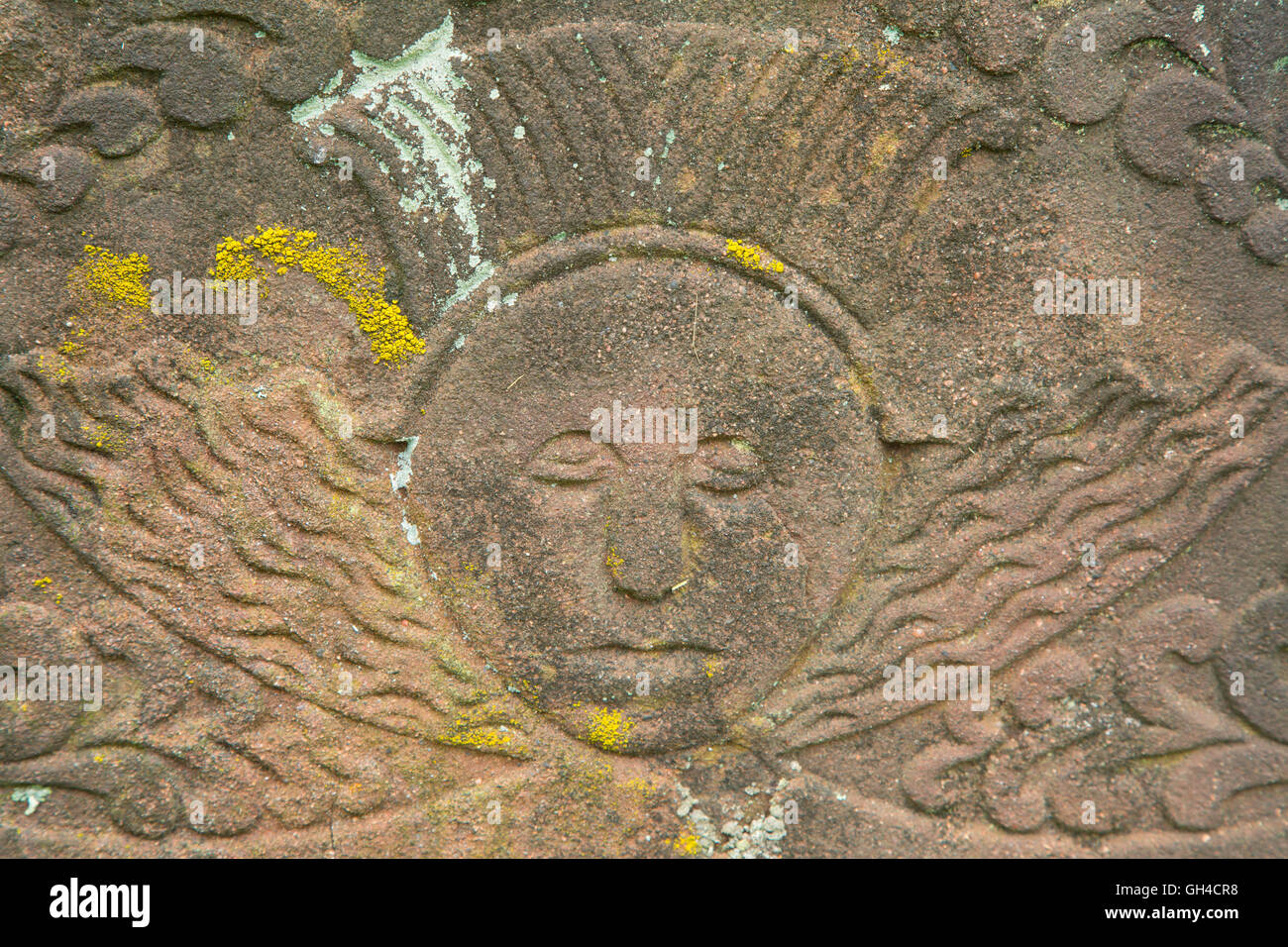 Pietra tombale, Memento Mori di seppellimento di massa, Farmington, Connecticut Foto Stock