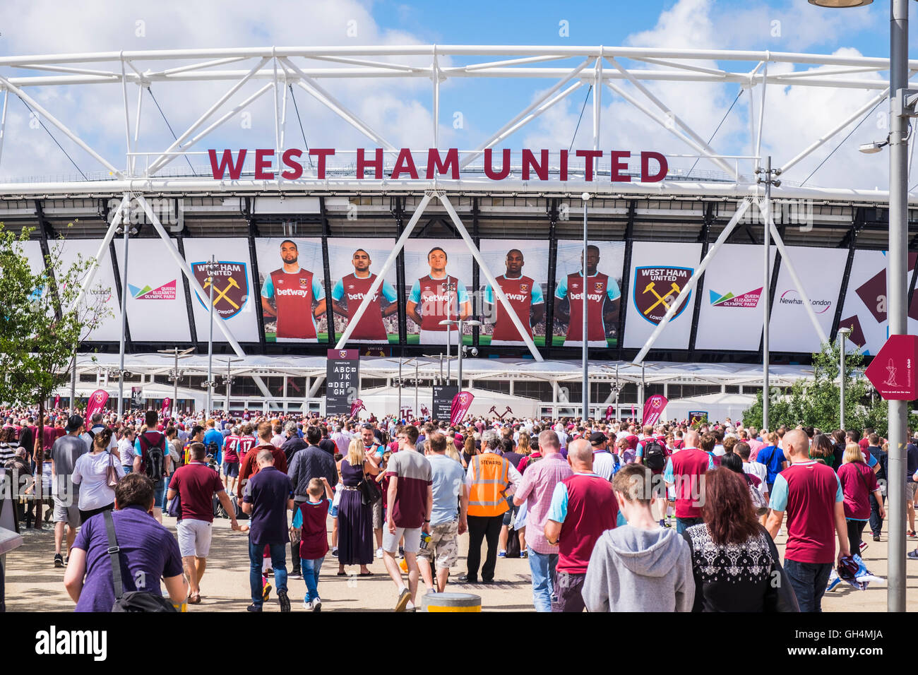 West Ham United Ground, London Stadium, Borough of Newham, London, England, Regno Unito Foto Stock