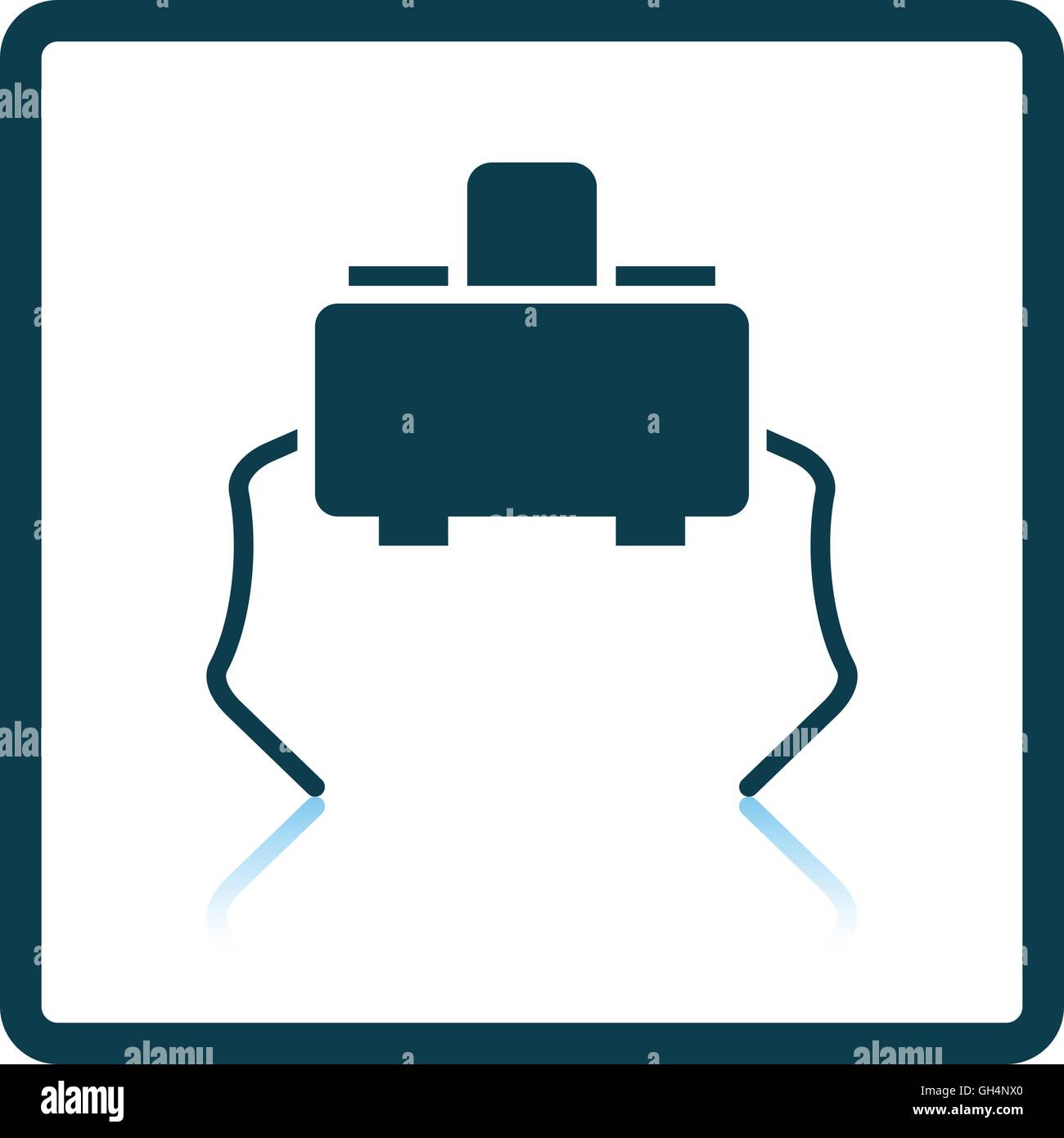 Pulsante Micro icona. Ombra di design di riflessione. Illustrazione Vettoriale. Illustrazione Vettoriale