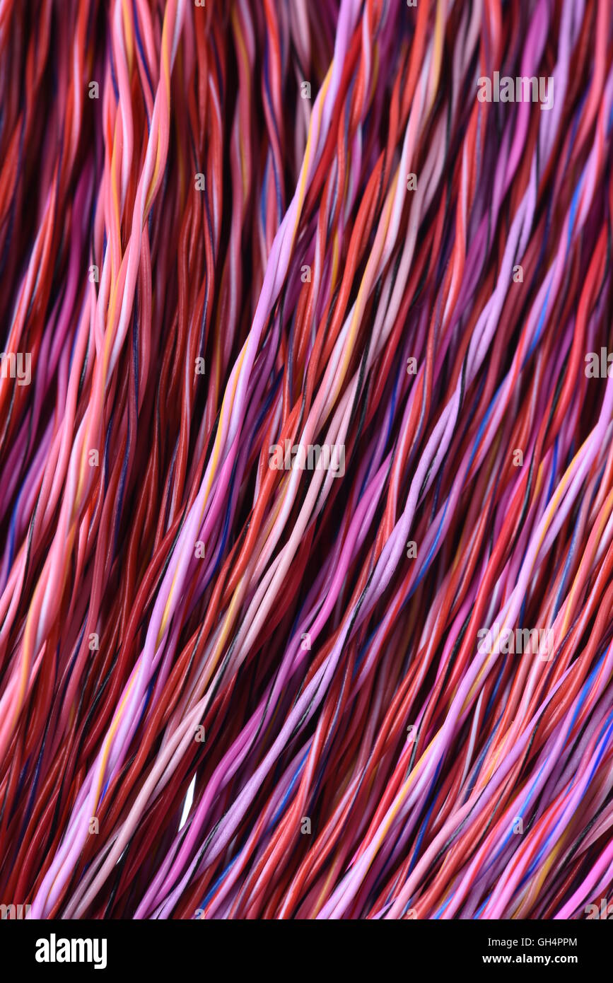 Telecomunicazioni di colore dei fili e dei cavi Foto Stock