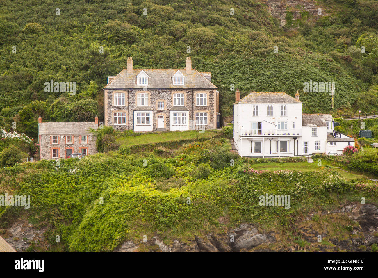 Case in Port Isaac, Cornwall Foto Stock