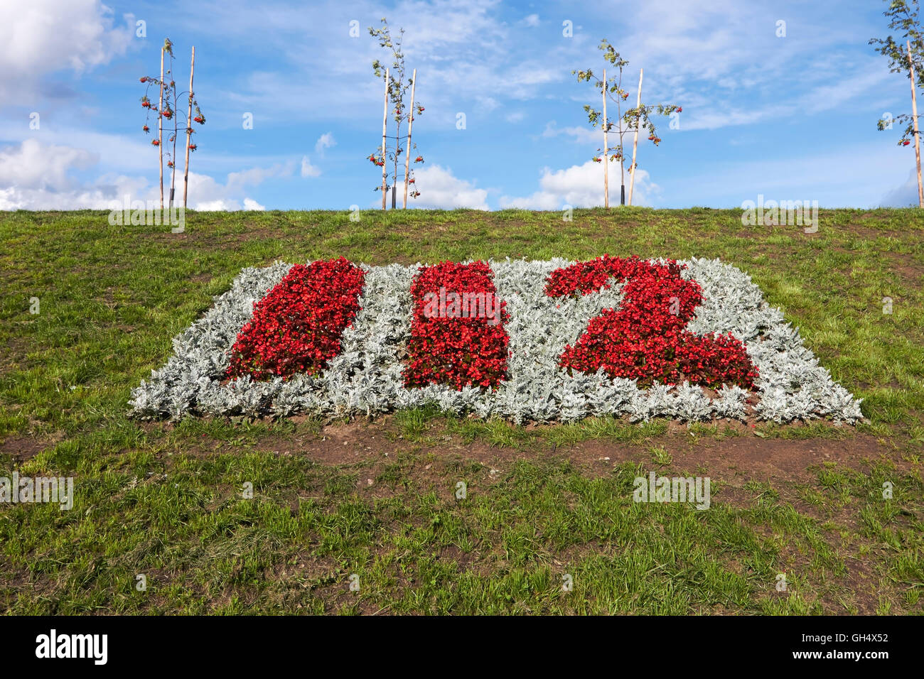 112 numero di emergenza in fiori Foto Stock