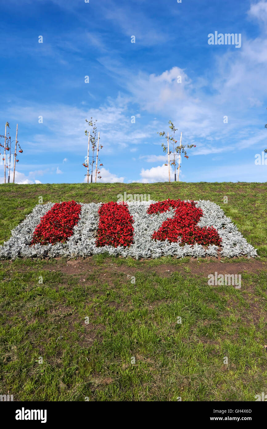 112 numero di emergenza in fiori Foto Stock