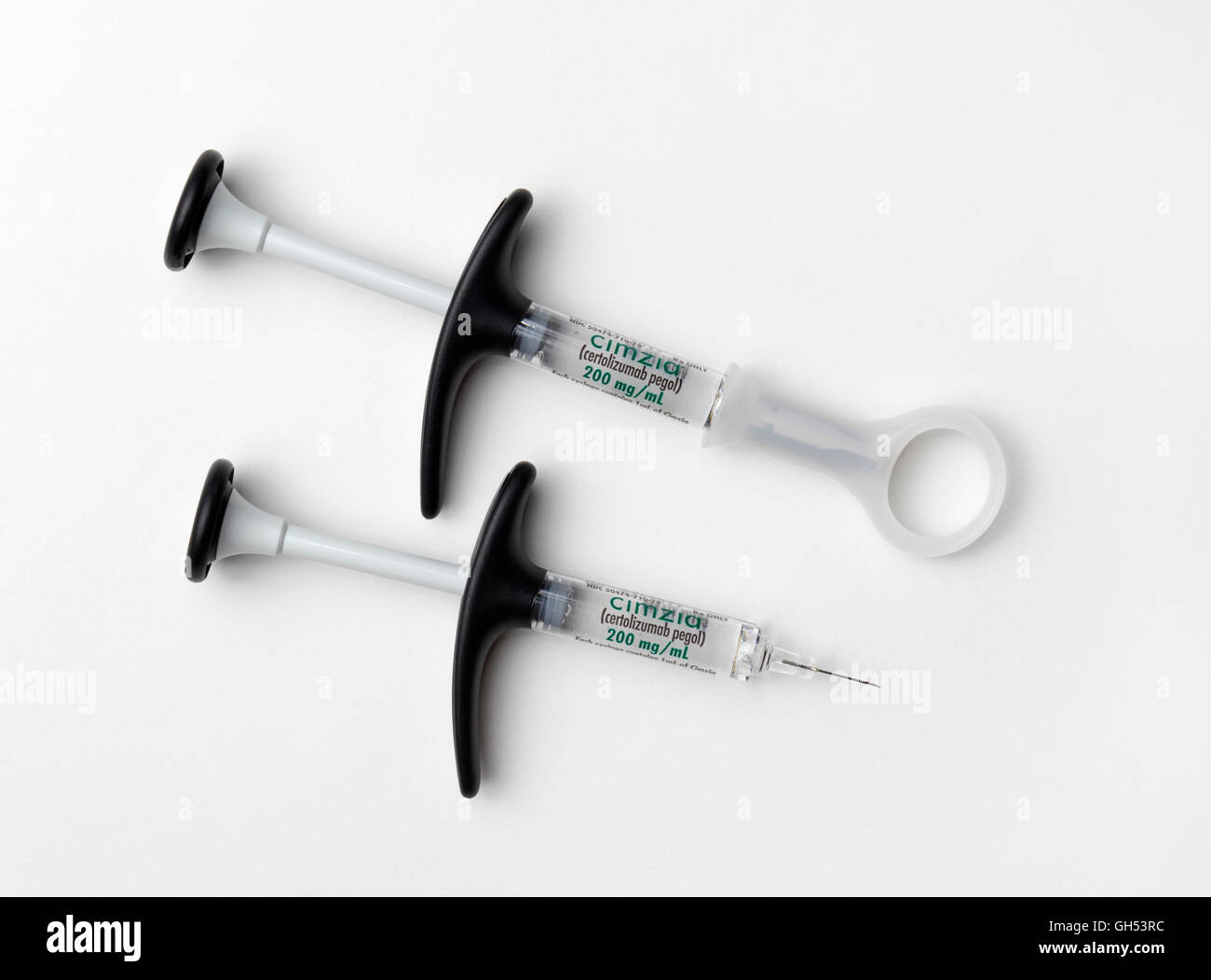 Cimzia, certolizumab pegol, siringhe preriempite - malattie infiammatorie come RA, psoriasi, artrite psoriasica, IBS e colite Foto Stock