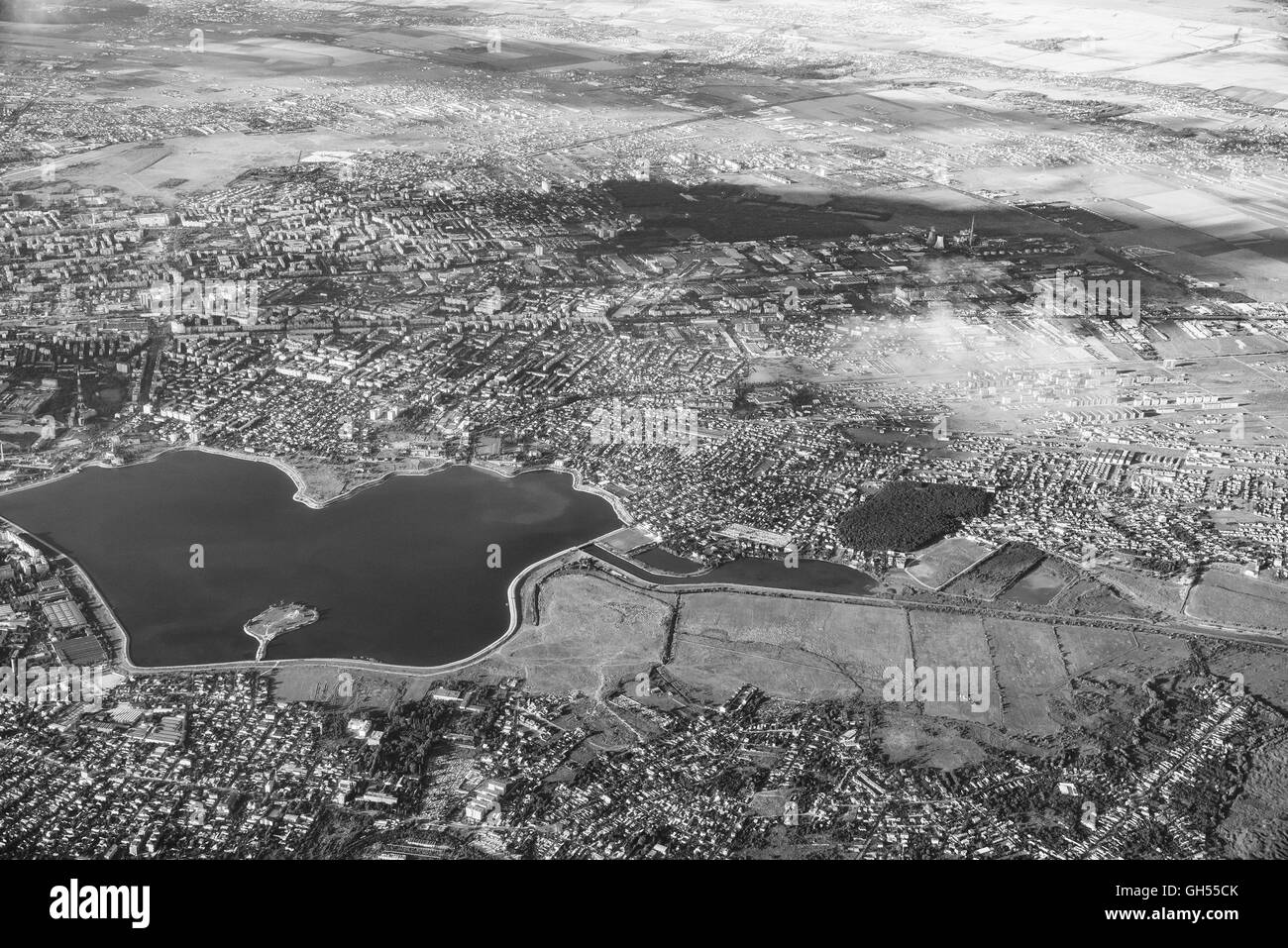 Vista aerea della città a Bucarest in Romania Foto Stock
