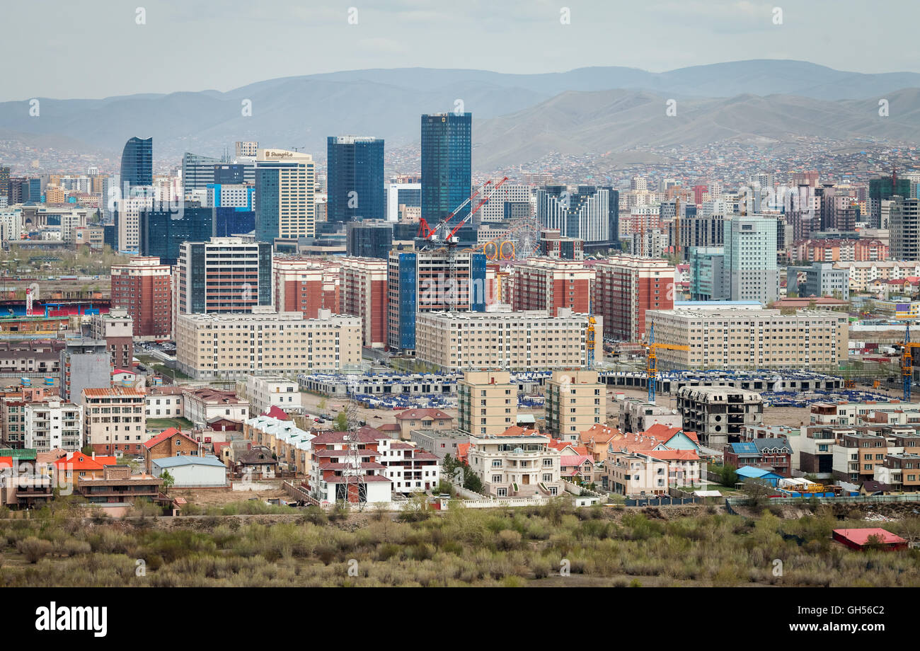 Vista di una città, Ulan Bator, Mongolia Foto Stock