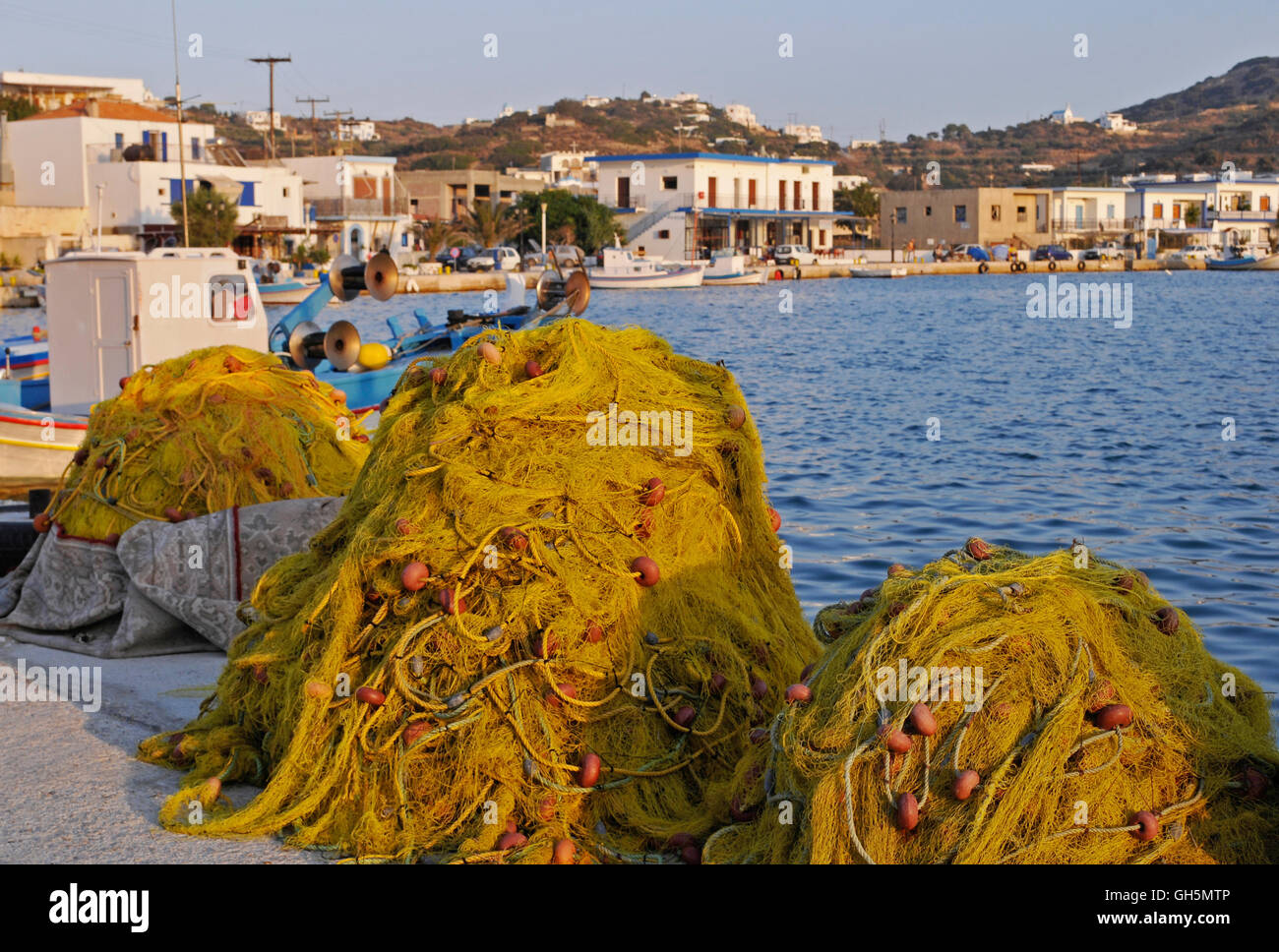 Le reti da pesca in lipsi island - DODECANNESO - Grecia Foto Stock