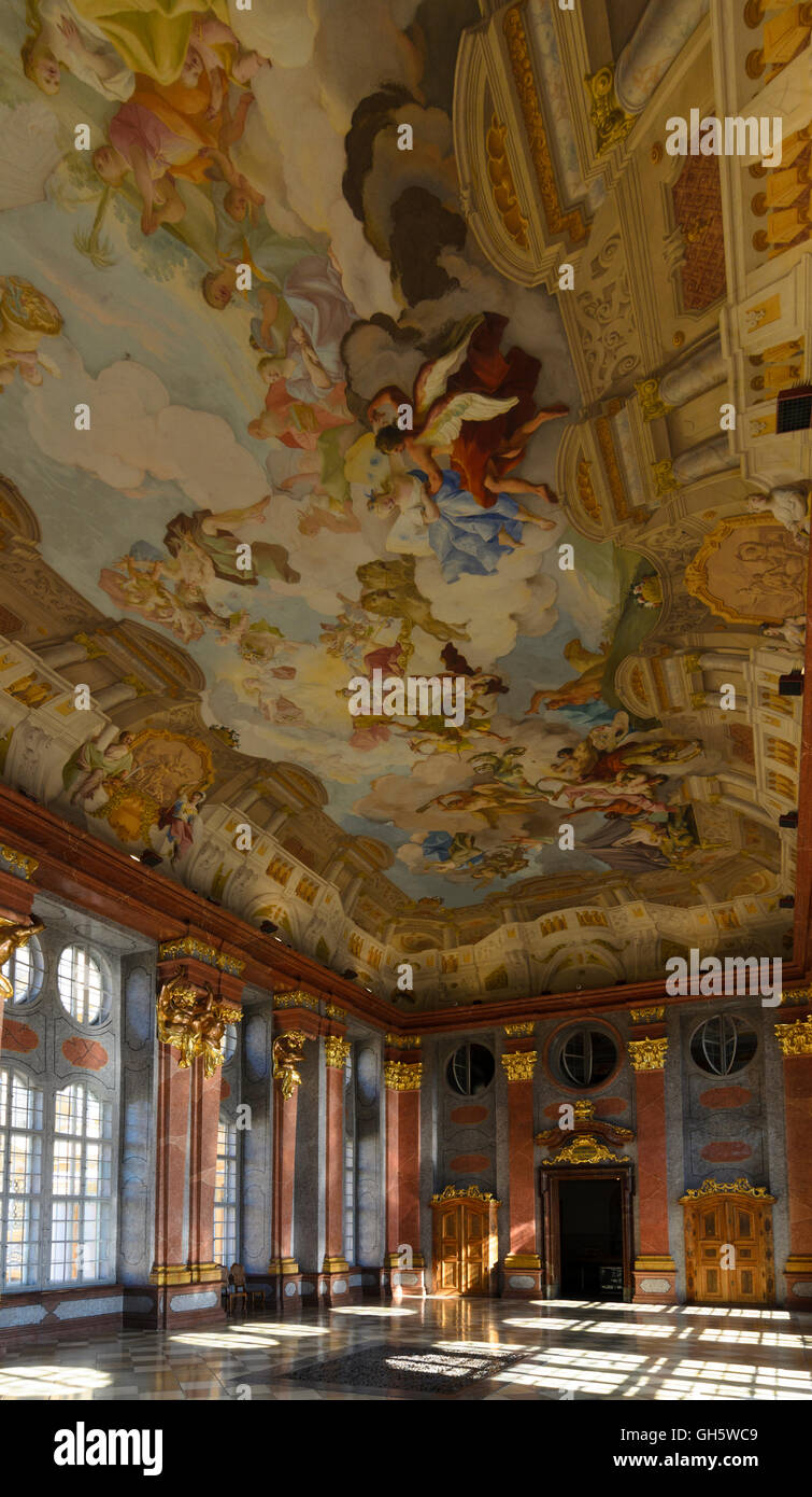 Melk: l'Abbazia di Melk monastero: Marble Hall, Austria, Niederösterreich, Bassa Austria Wachau Foto Stock