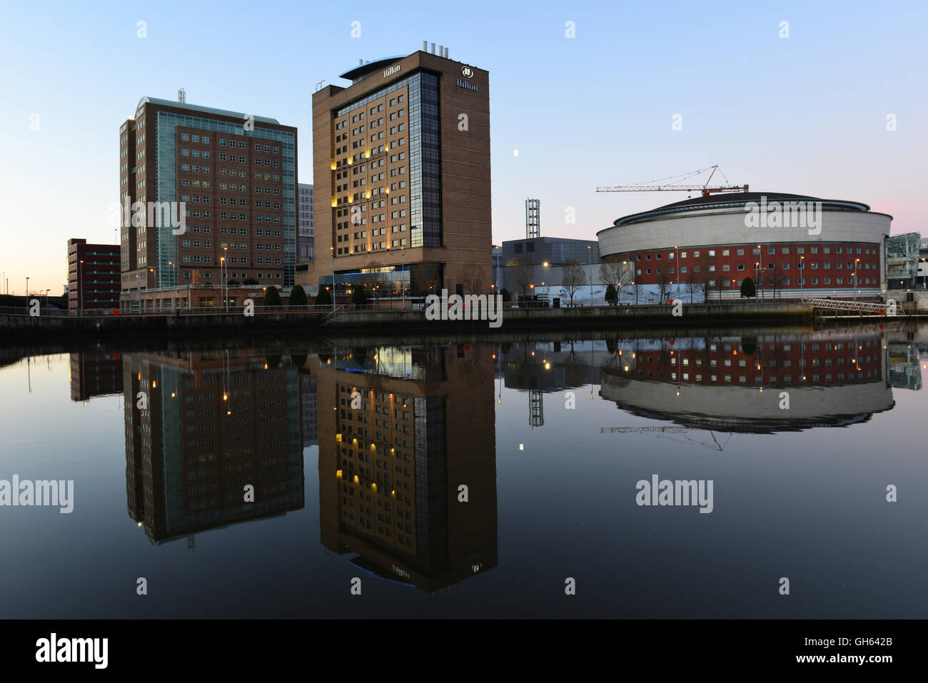 Il Lagan sotto il Weir, Belfast Foto Stock