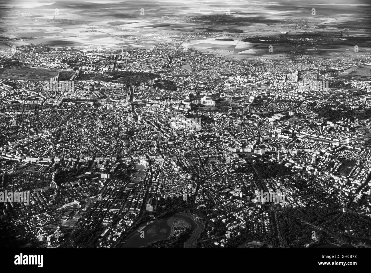 Vista aerea della città a Bucarest in Romania Foto Stock