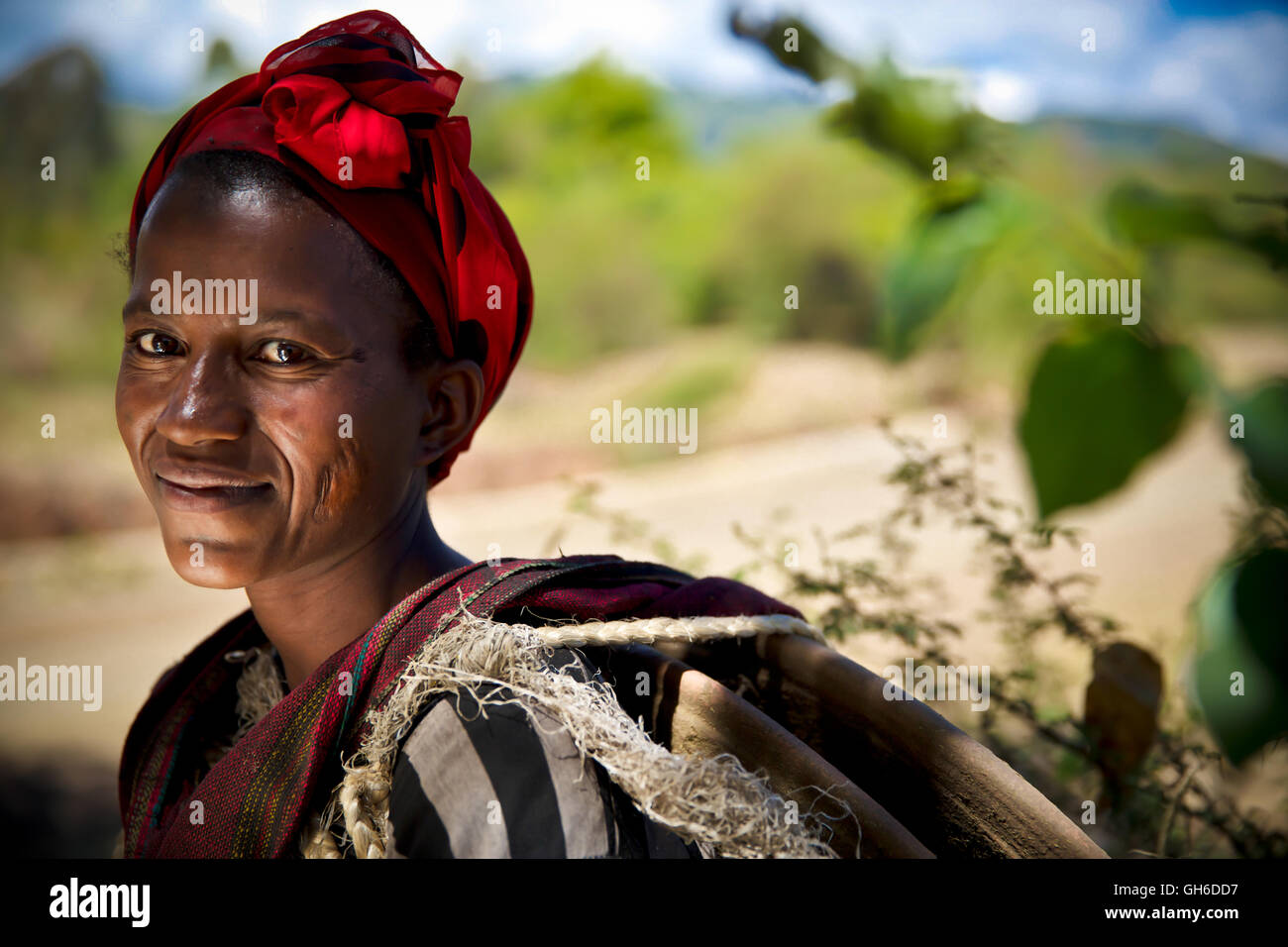 La donna da Dorze tribù in Etiopia Foto Stock
