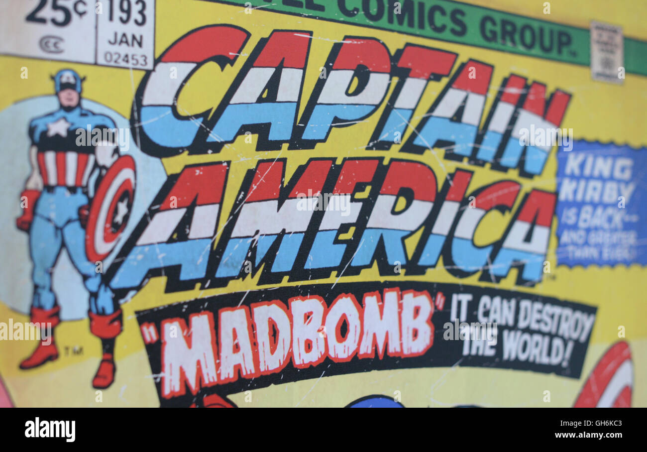 Capitan America retrò coperchio comico, re Kirby è indietro. Foto Stock