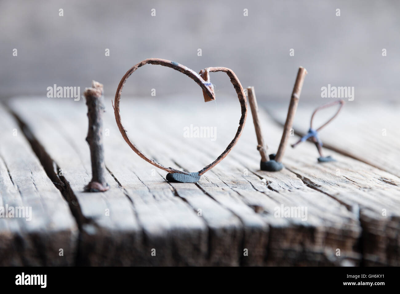 La parola amore - il giorno di San Valentino, Festa della mamma, matrimoni, eventi romantici Foto Stock