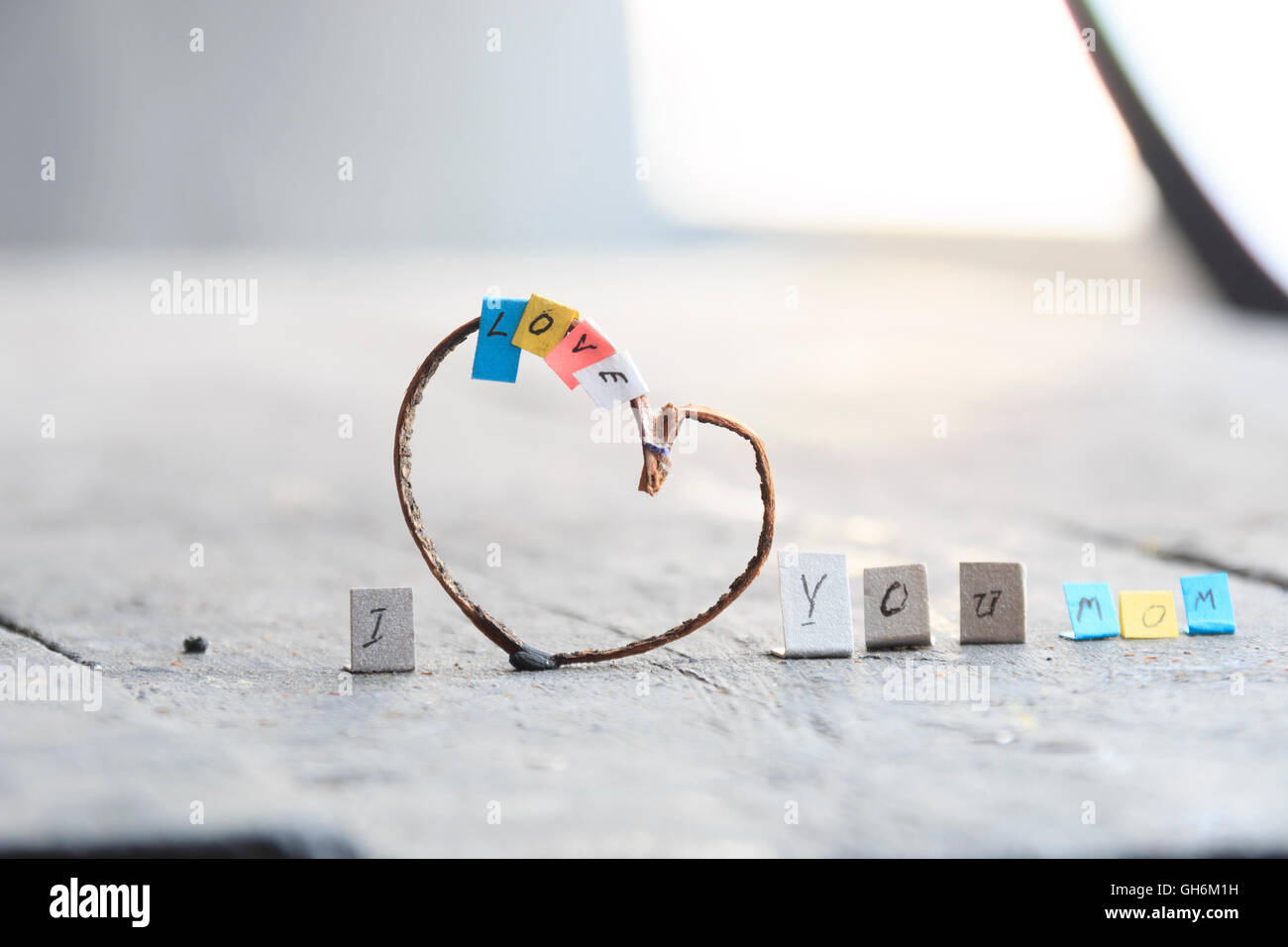 Ti amo mamma! Eccellente la carta regalo per la Festa della mamma. Foto Stock