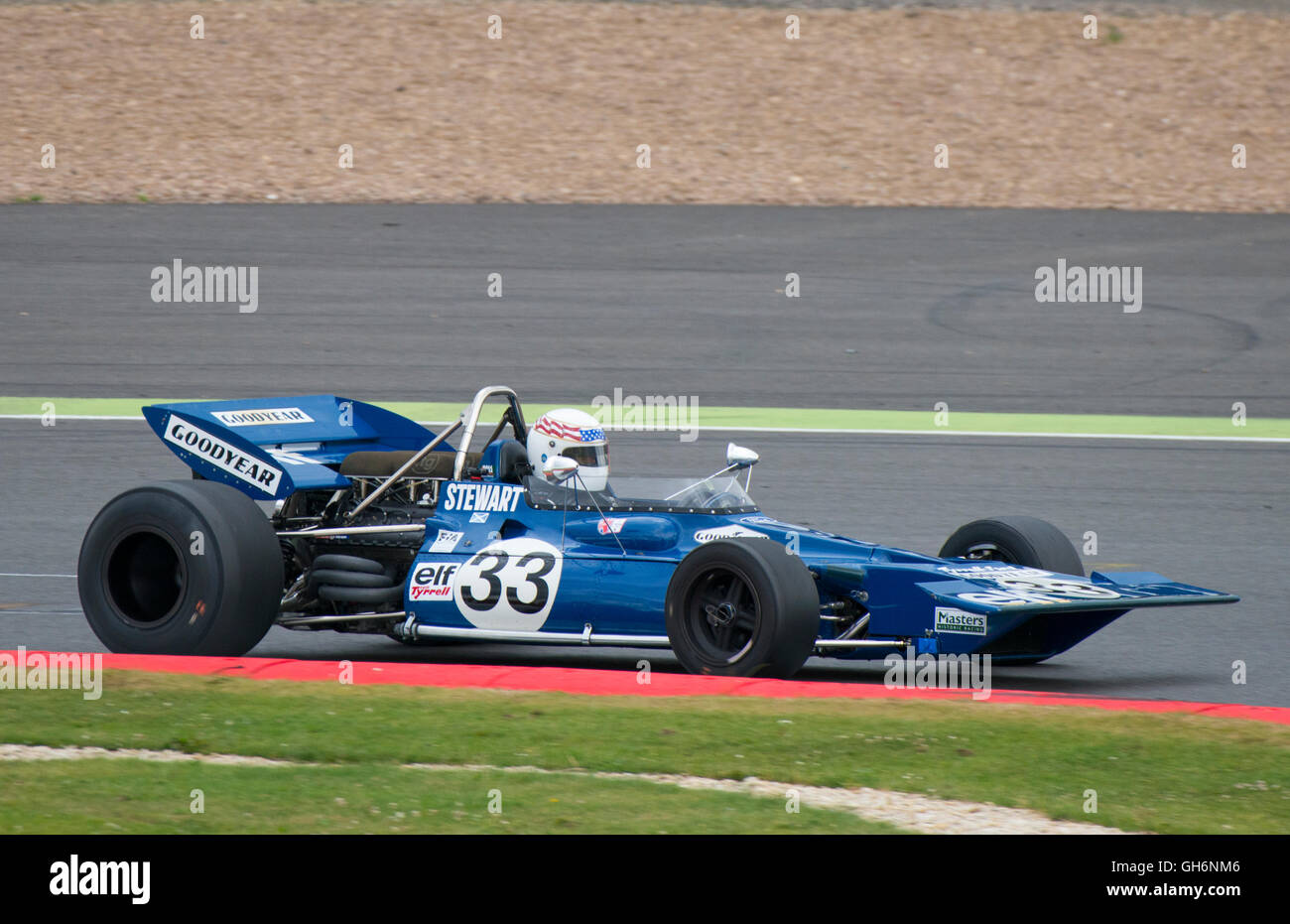 John Delane guida Tyrrell 001 nel FIA Masters storica Formula 1 gara a Silverstone 2016 evento classico, England, Regno Unito Foto Stock