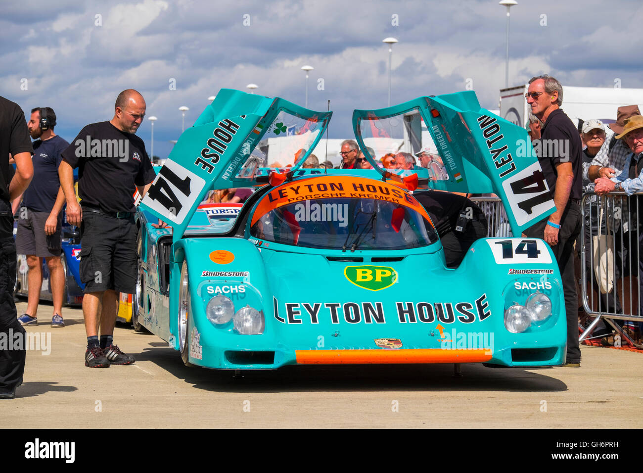 Tommy Dreelan, Porsche 962 sports racing car, gruppo C race, 2016 Silverstone evento classico, REGNO UNITO Foto Stock